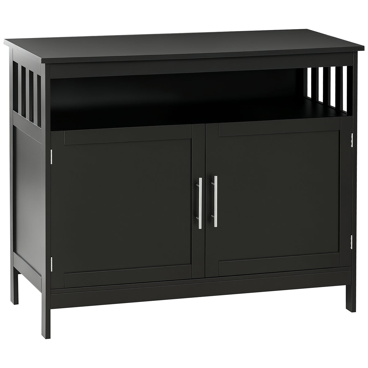 Kitchen Sideboard with 2-Level Cabinet and Open Shelf – 39"W x 32"H