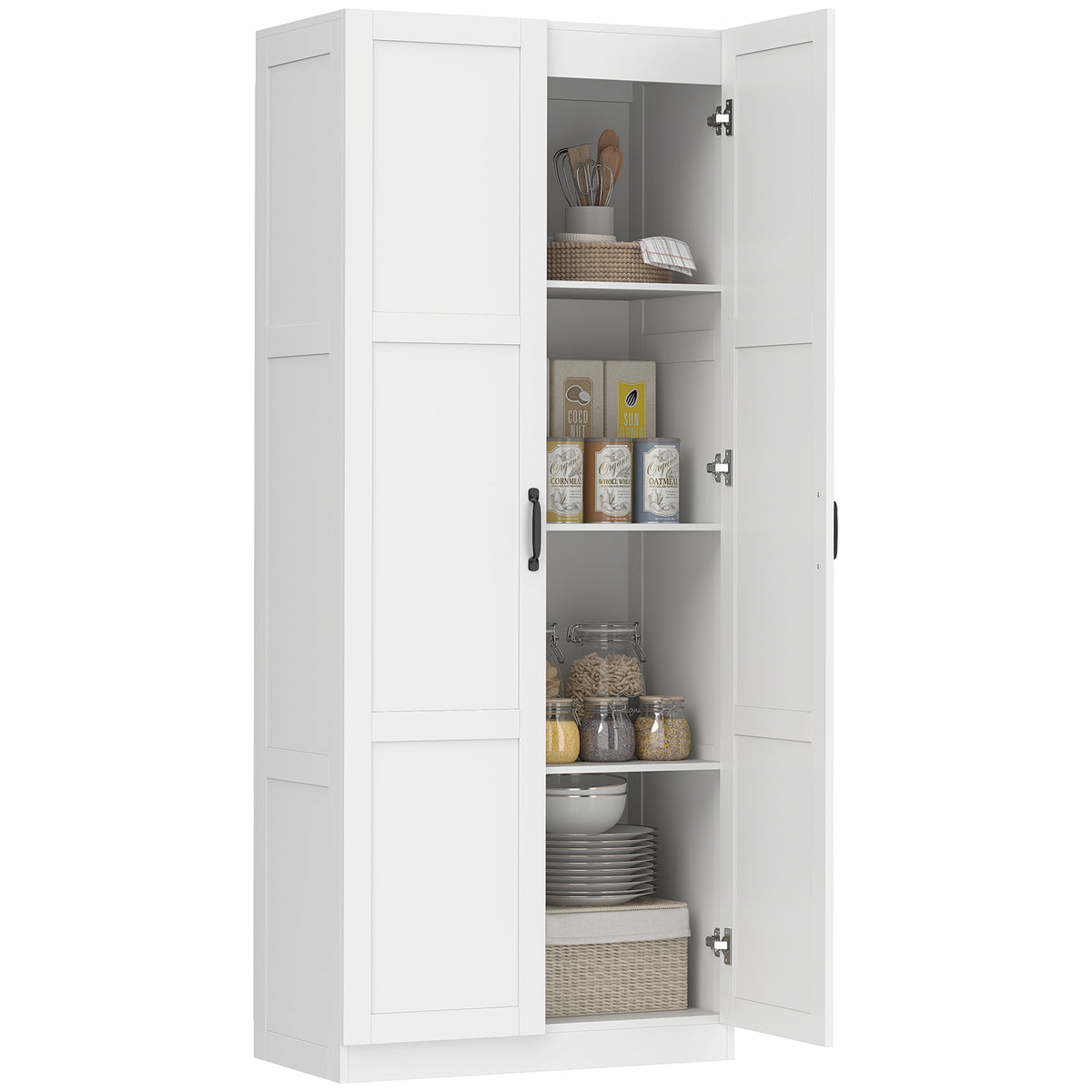 Kitchen Pantry Storage Cabinet with Soft-Close Hinges – 30"W x 71"H