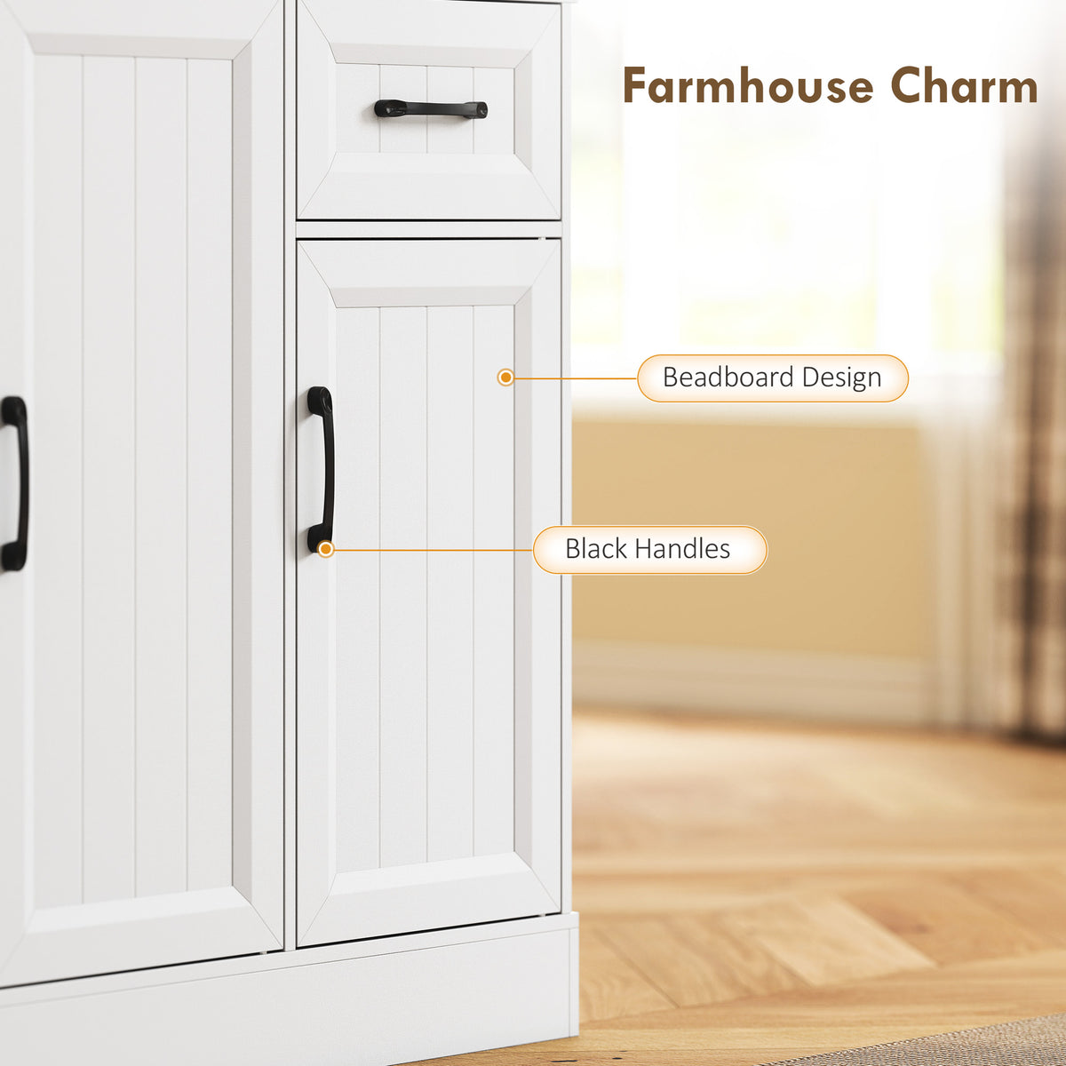 Pantry Cabinet with Charging Station – 39"W x 71"H
