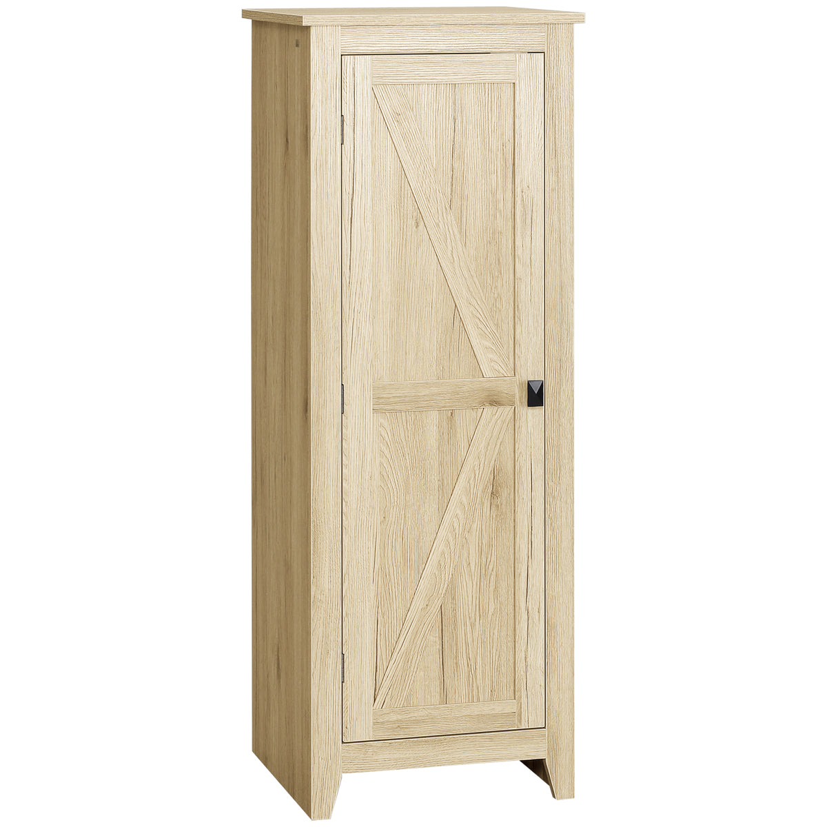 Farmhouse Kitchen Pantry Storage Cabinet with Barn Door – 17"W x 48"H