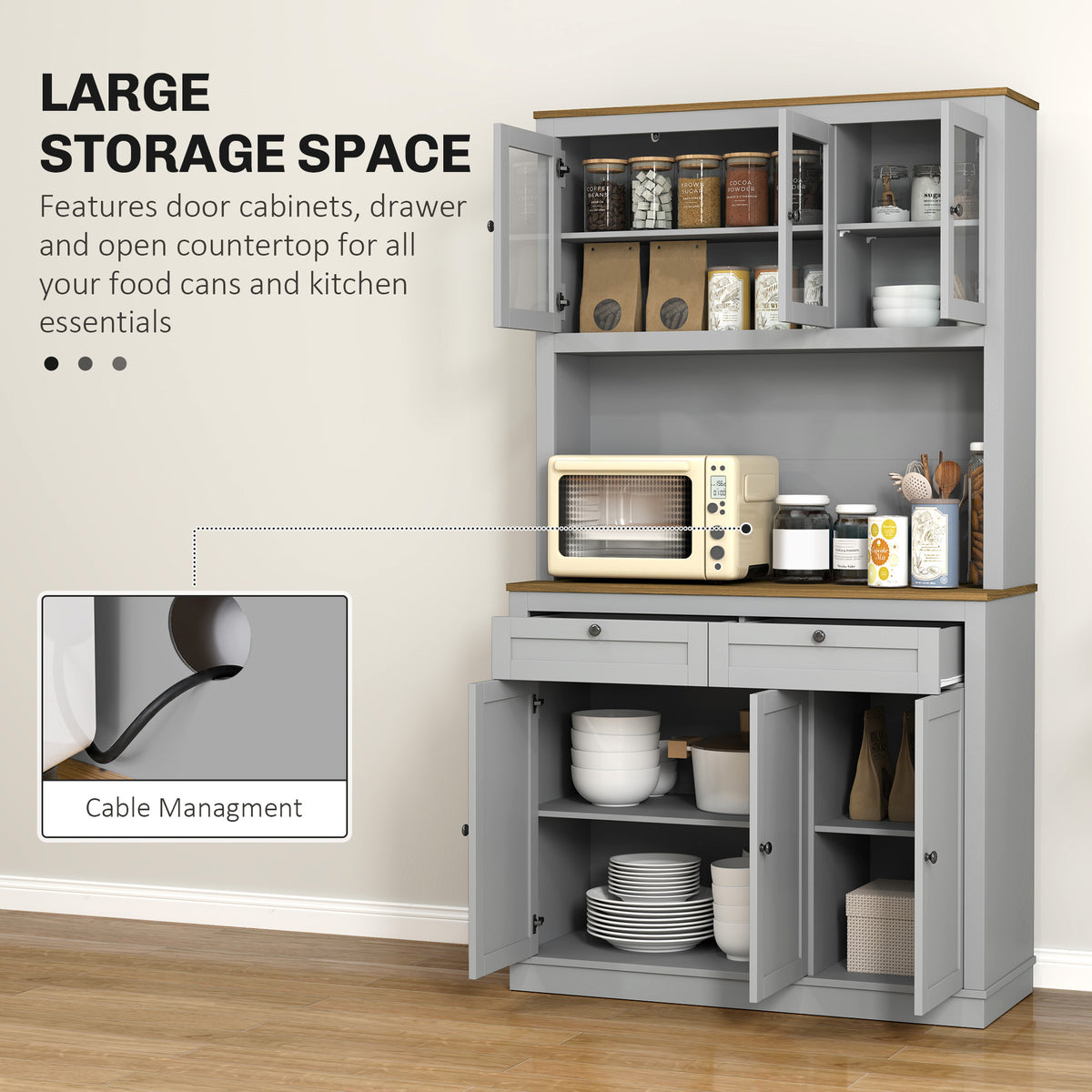 Pantry Cabinet with Microwave Space – 39"W x 71"H