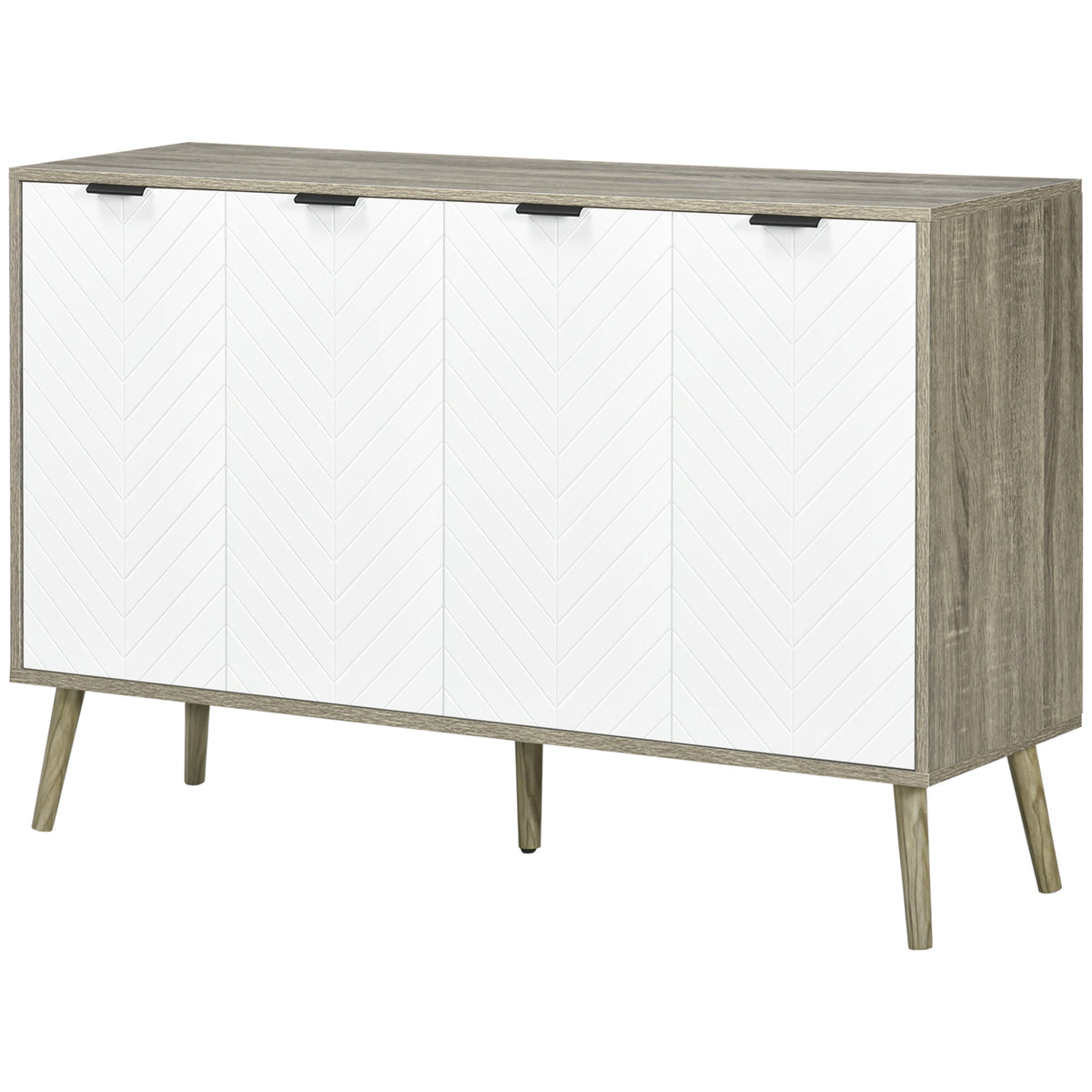 Modern Sideboard and Buffet with Adjustable Shelves and 4 Doors – 47"W x 31"H