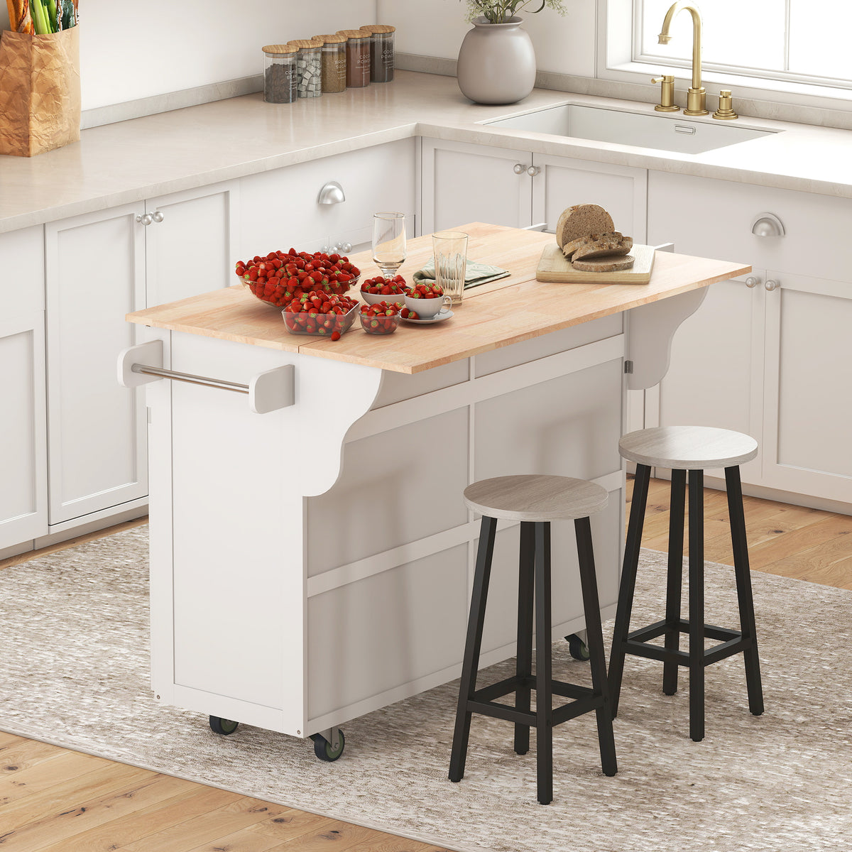 Kitchen Island with Storage – 58"W x 37"H