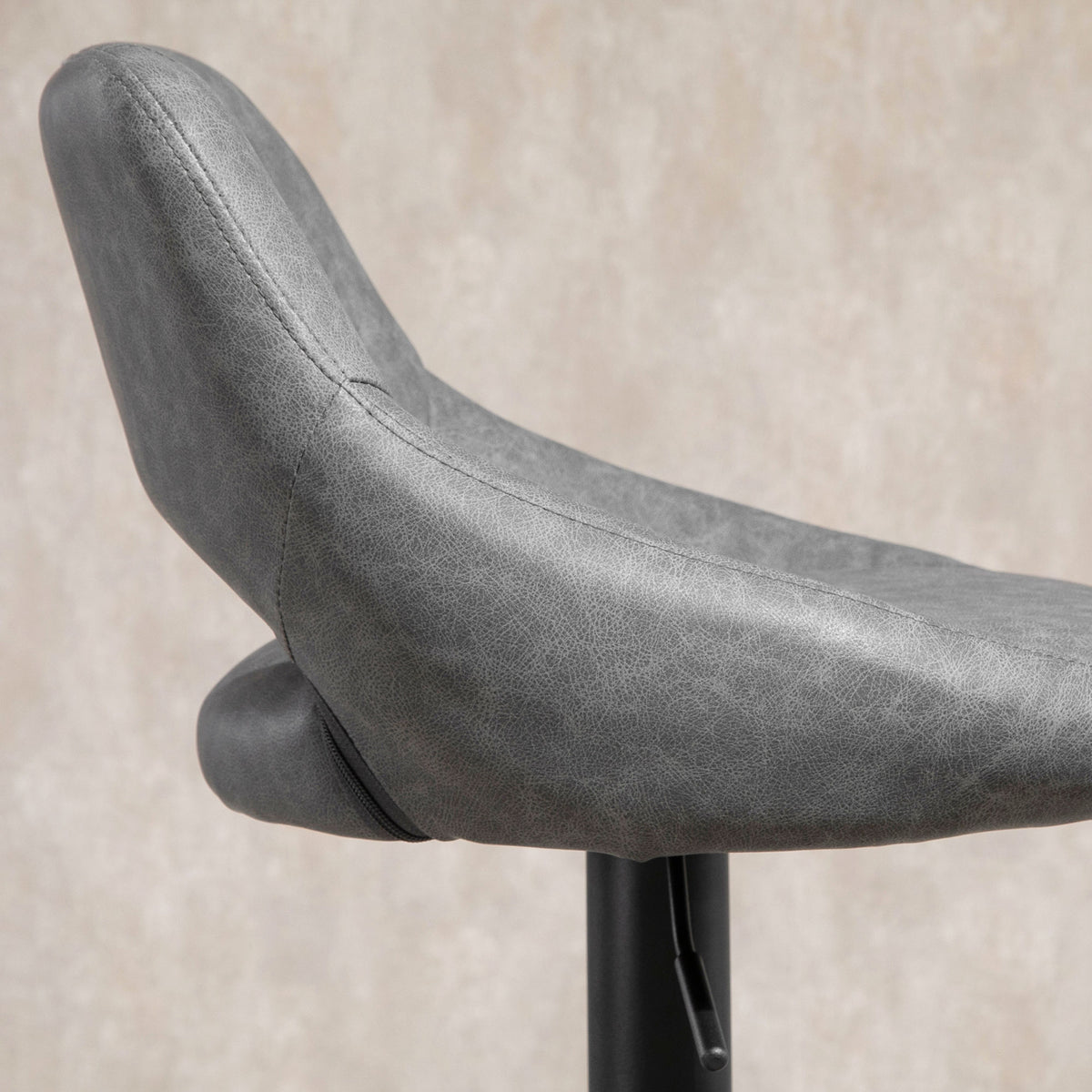 Faux Leather Swivel Counter Stools with Cutout Back, Set of 2, Grey