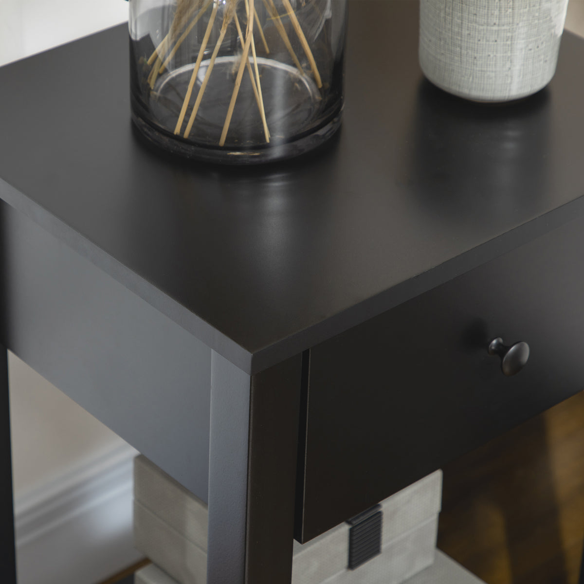 2-Tier Nightstands with Drawer and Shelf, Set of 2 – 16"W x 26"H