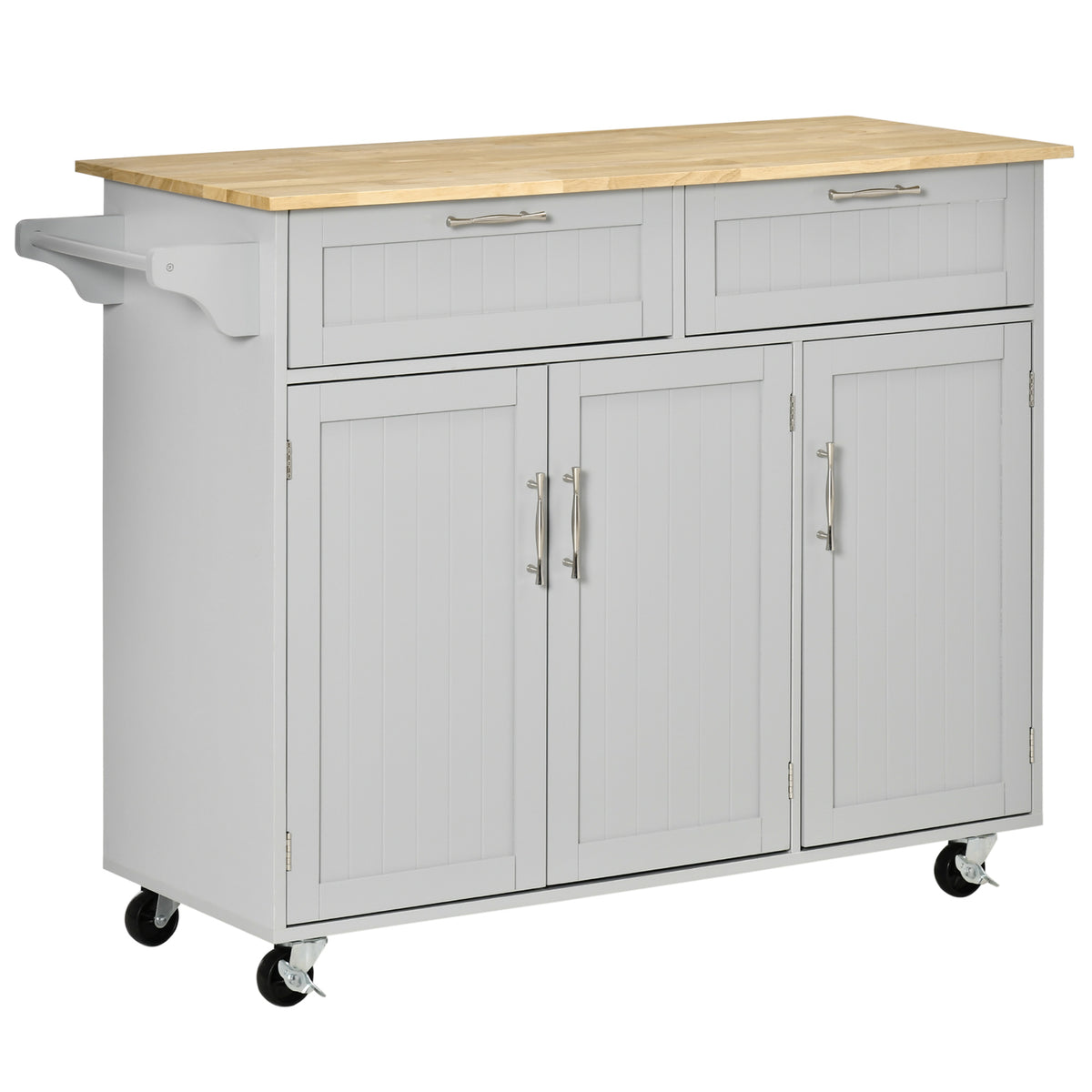 Kitchen Island with Storage and Solid Wood Top – 48"W x 36"H