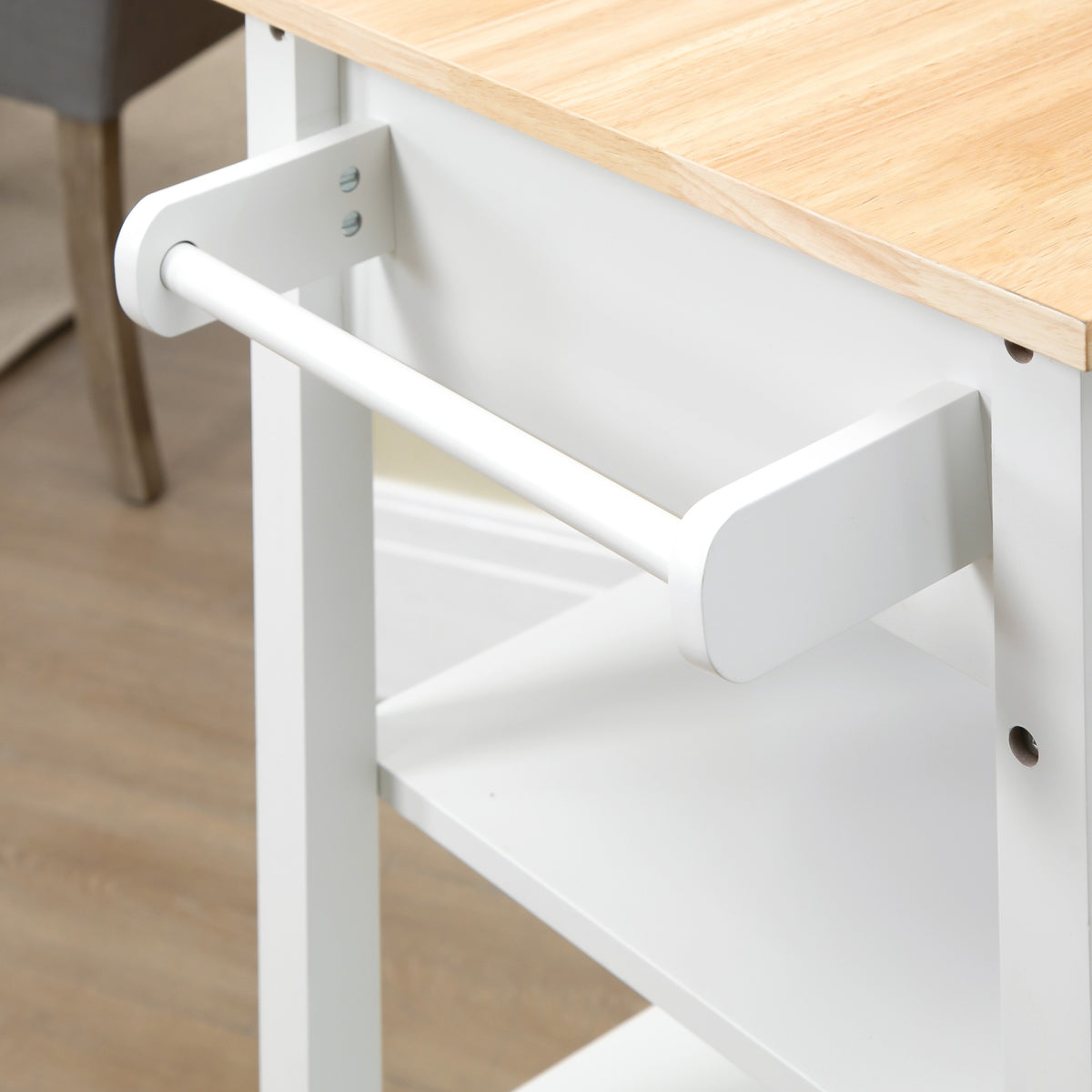 Compact Kitchen Cart on Wheels with Open Shelf & Storage Drawer – 27"W x 35"H