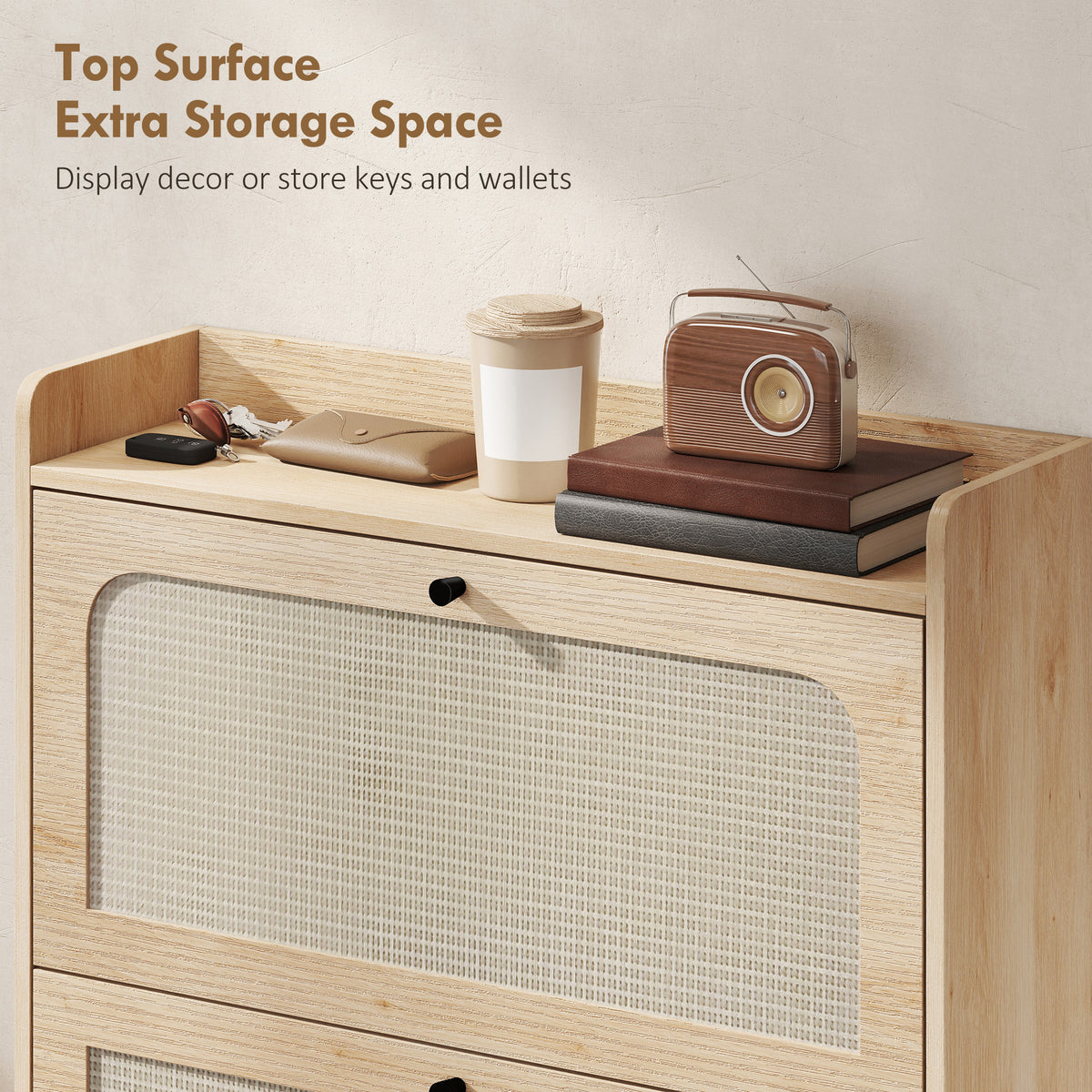Shoe Cabinet with 2 Flip Drawers – 31"W x 39"H