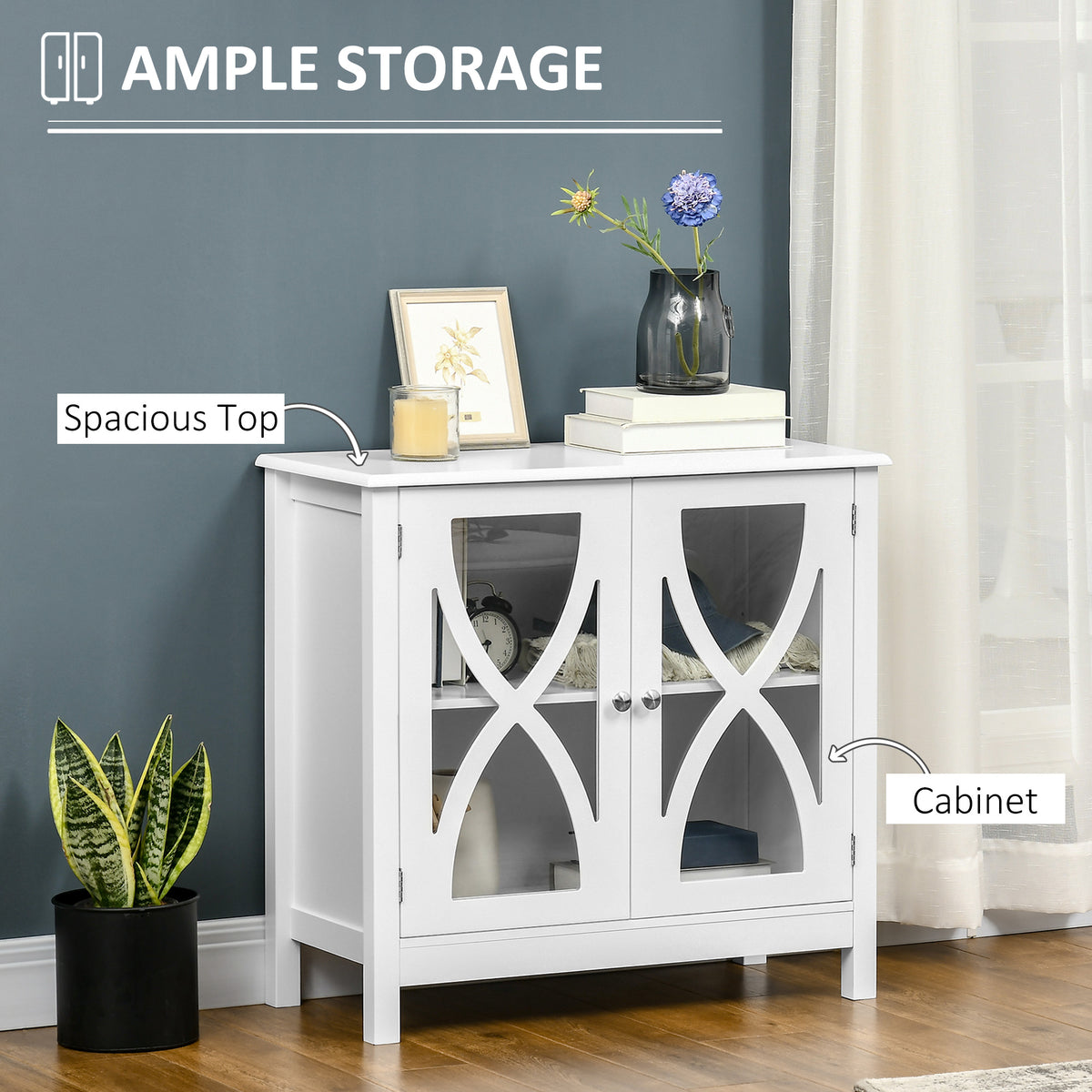 Kitchen Sideboard with Adjustable Storage Shelf – 32"W x 30"H