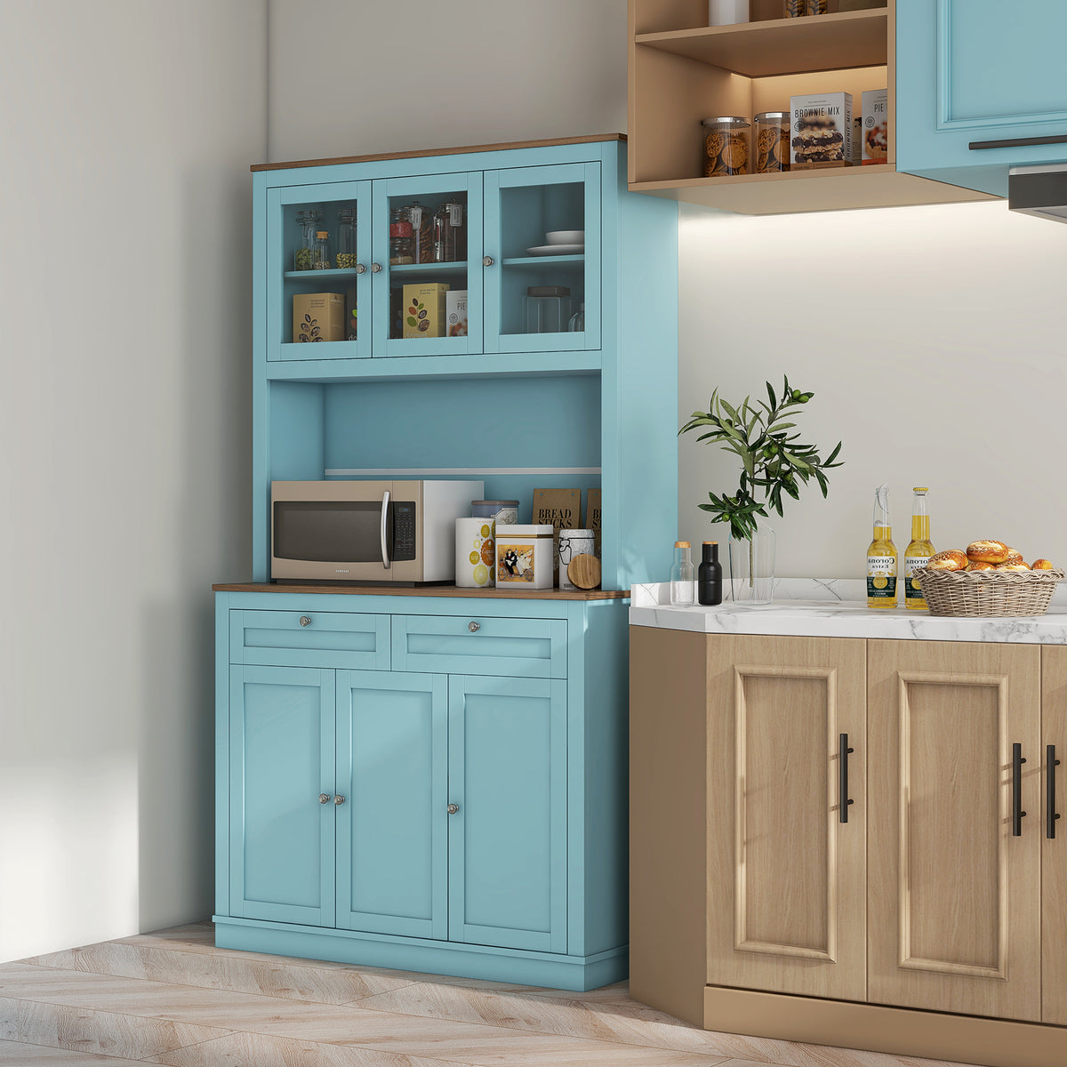 Pantry Cabinet with Microwave Space – 39"W x 71"H