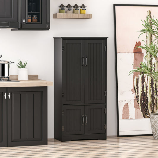 4-Door Pantry Storage Cabinet with Adjustable Shelves – 24"W x 49"H