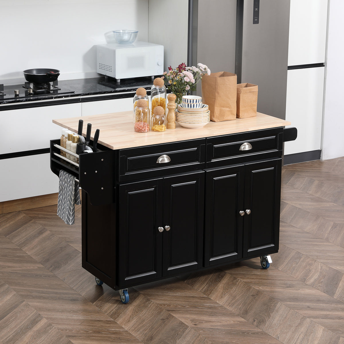 Kitchen Island with Storage – 58"W x 37"H