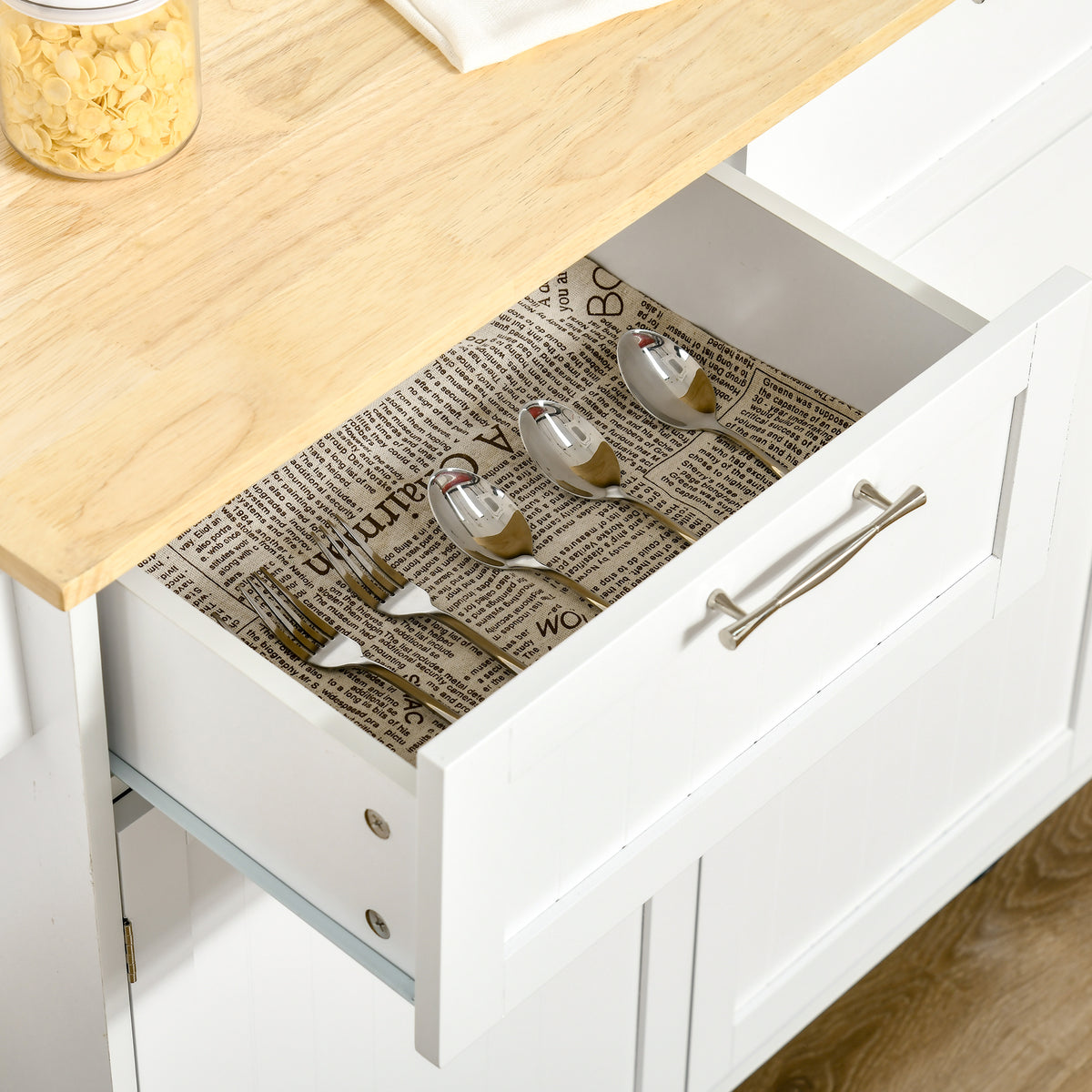 Kitchen Cart on Wheels with 2 Storage Drawers – 41"W x 36"H