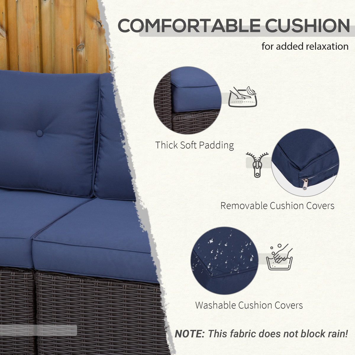 2 Pieces Patio Furniture Set Outdoor Loveseat Wicker Corner Sofa Set Outdoor Freely Combination PE Rattan Furniture, W/ Curved Armrests & Padded Cushion for Balcony, Garden, Lawn