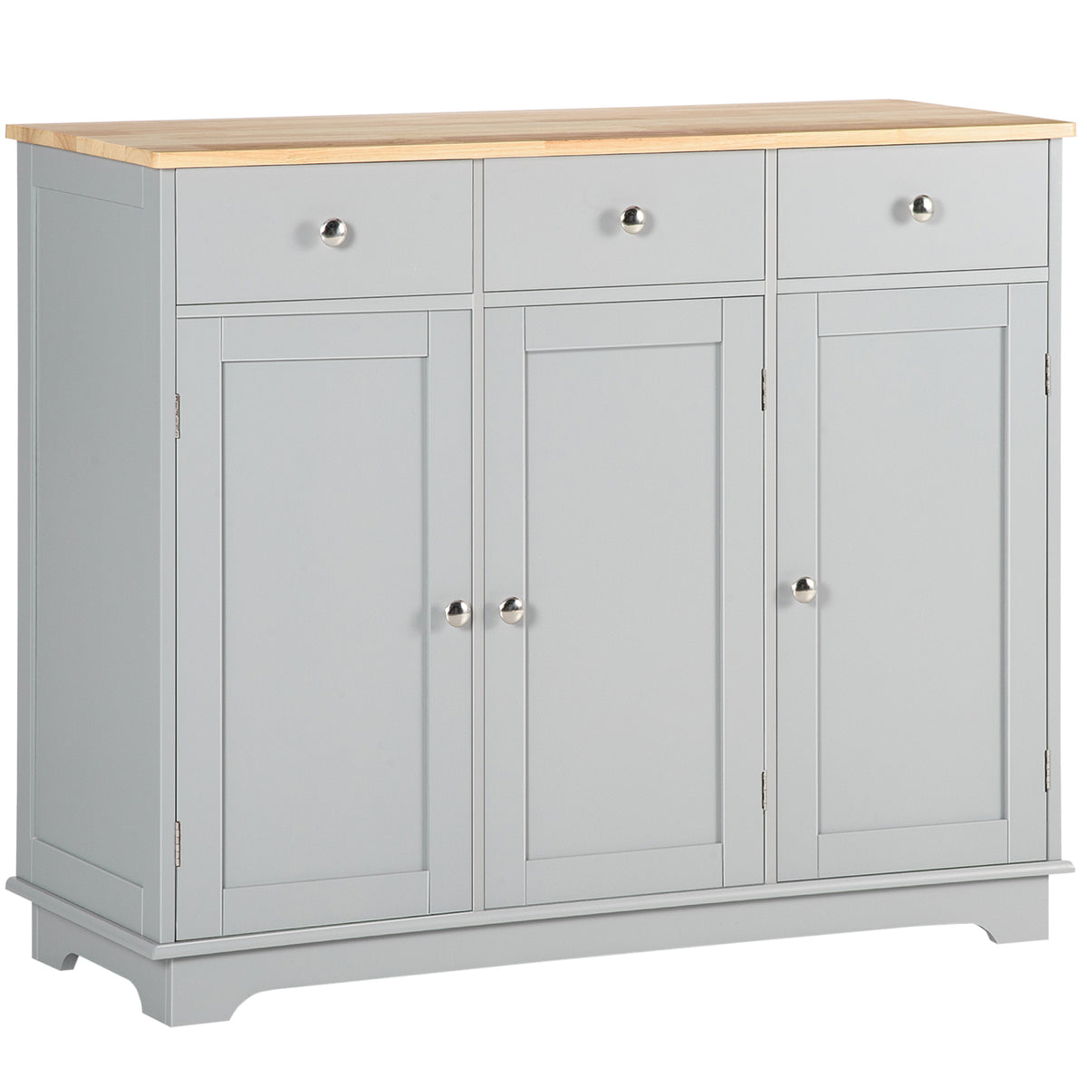Buffet Cabinet with Storage Cabinets – 40"W x 34"H, Grey