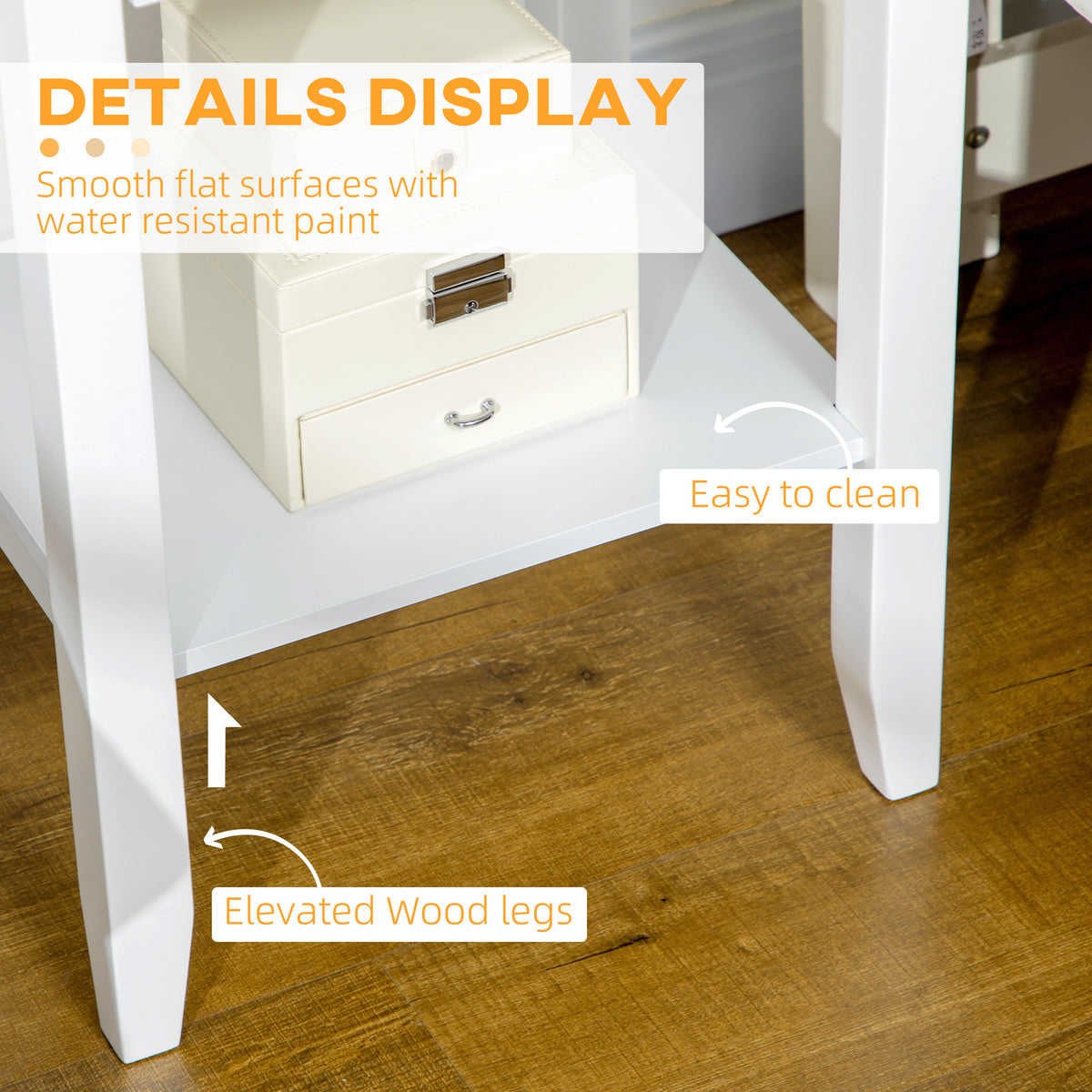 2-Tier Nightstands with Drawer and Shelf, Set of 2 – 16"W x 26"H