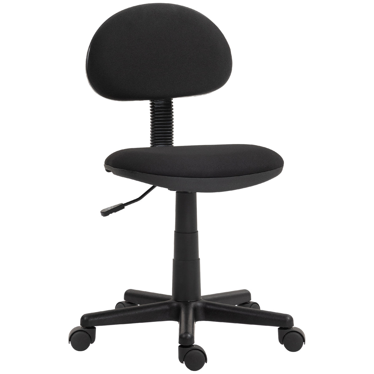Small Desk Chair, Armless Office Chair with Adjustable Height, 360° Swivel Wheels, Black