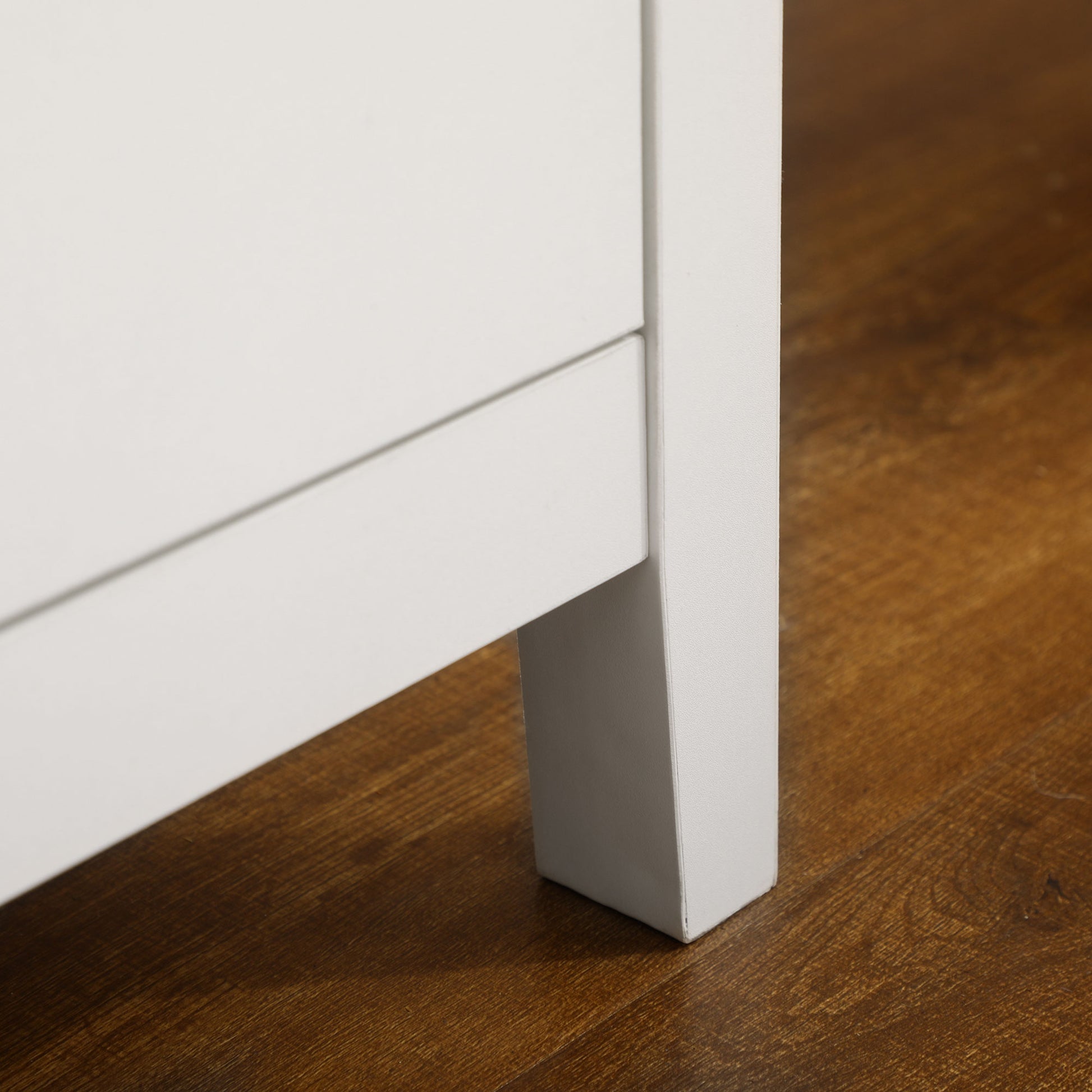 HOMCOM Modern White TV Stand for 55-Inch TVs, Storage Cupboards, Open Shelves