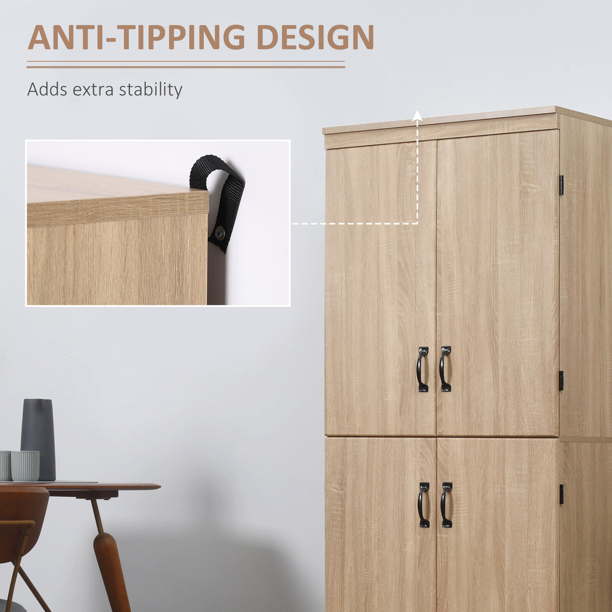 4-Door Storage Cabinet with Adjustable Shelves – 30"W x 70"H