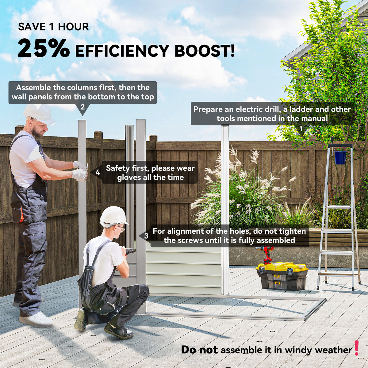 6 x 4FT Galvanized Garden Storage Shed, Metal Outdoor Shed with Double Doors and 2 Vents – Light Grey