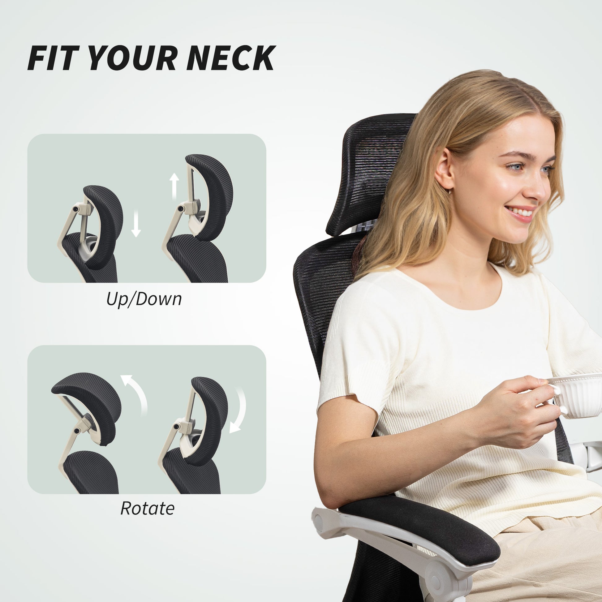 HOMCOM Ergonomic Mesh Reclining Office Chair with Adjustable Lumbar Support & Footrest, Black