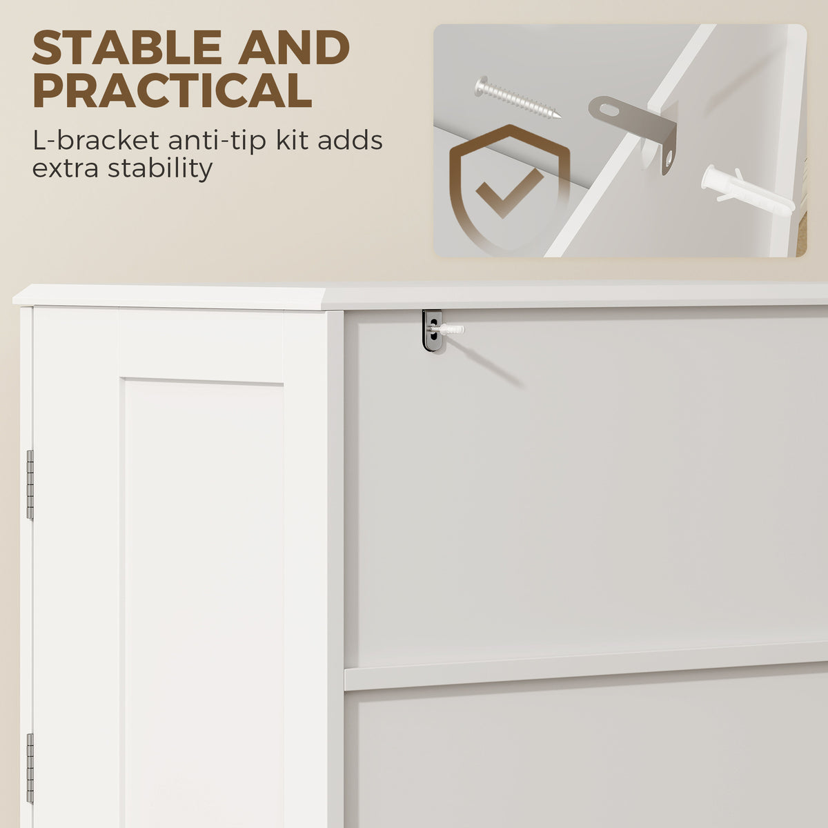 Farmhouse Kitchen Pantry with 6 Door Racks and 2 Drawers – 23"W x 47"H