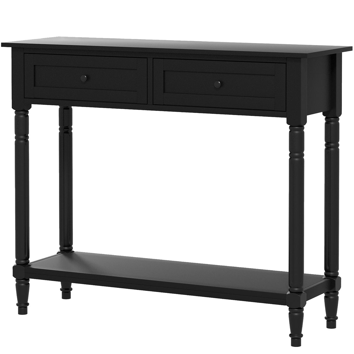 Hallway Console Table with 2 Drawers, Black