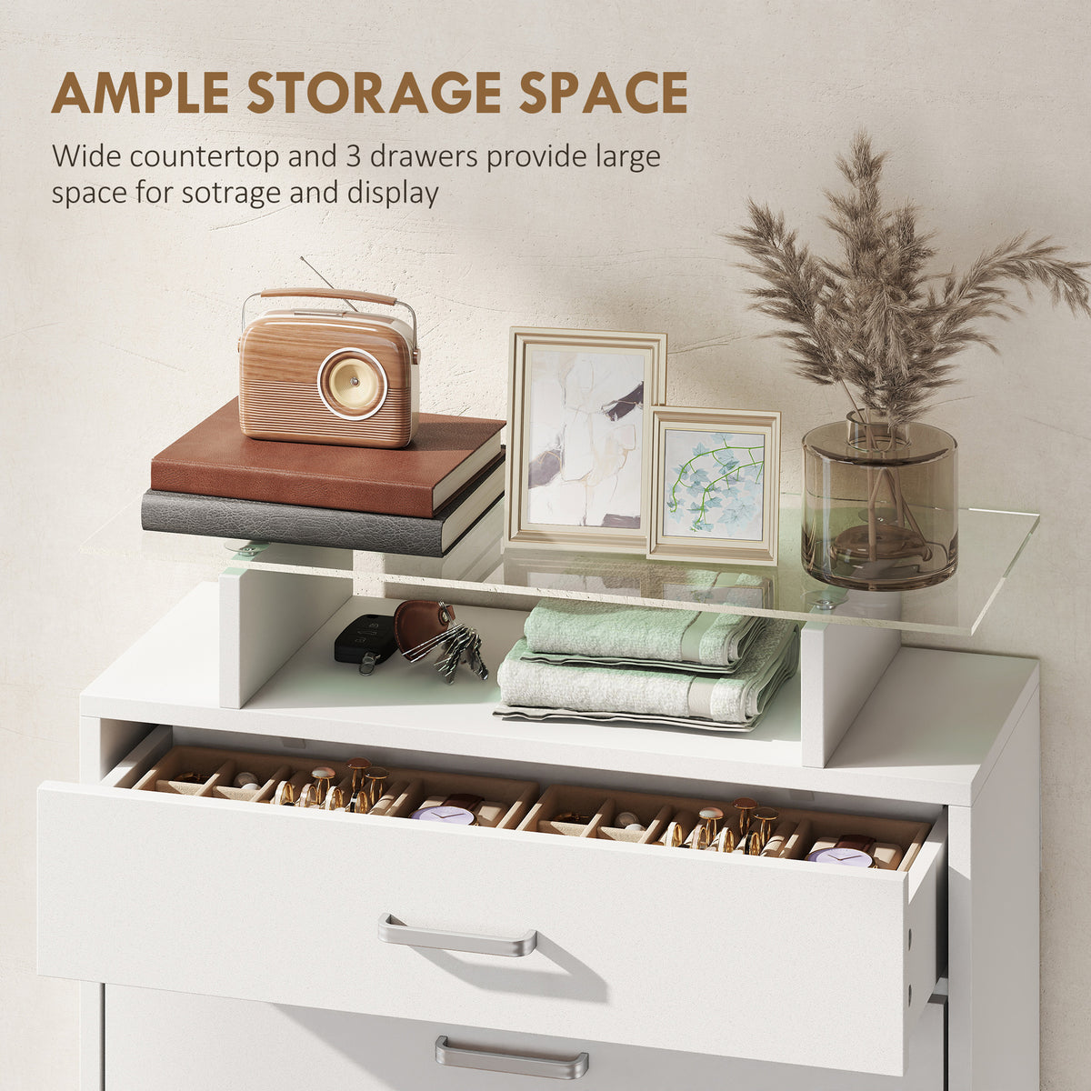Slim Shoe Organizer Cabinet with 2 Flip Drawers – 24"W x 42"H