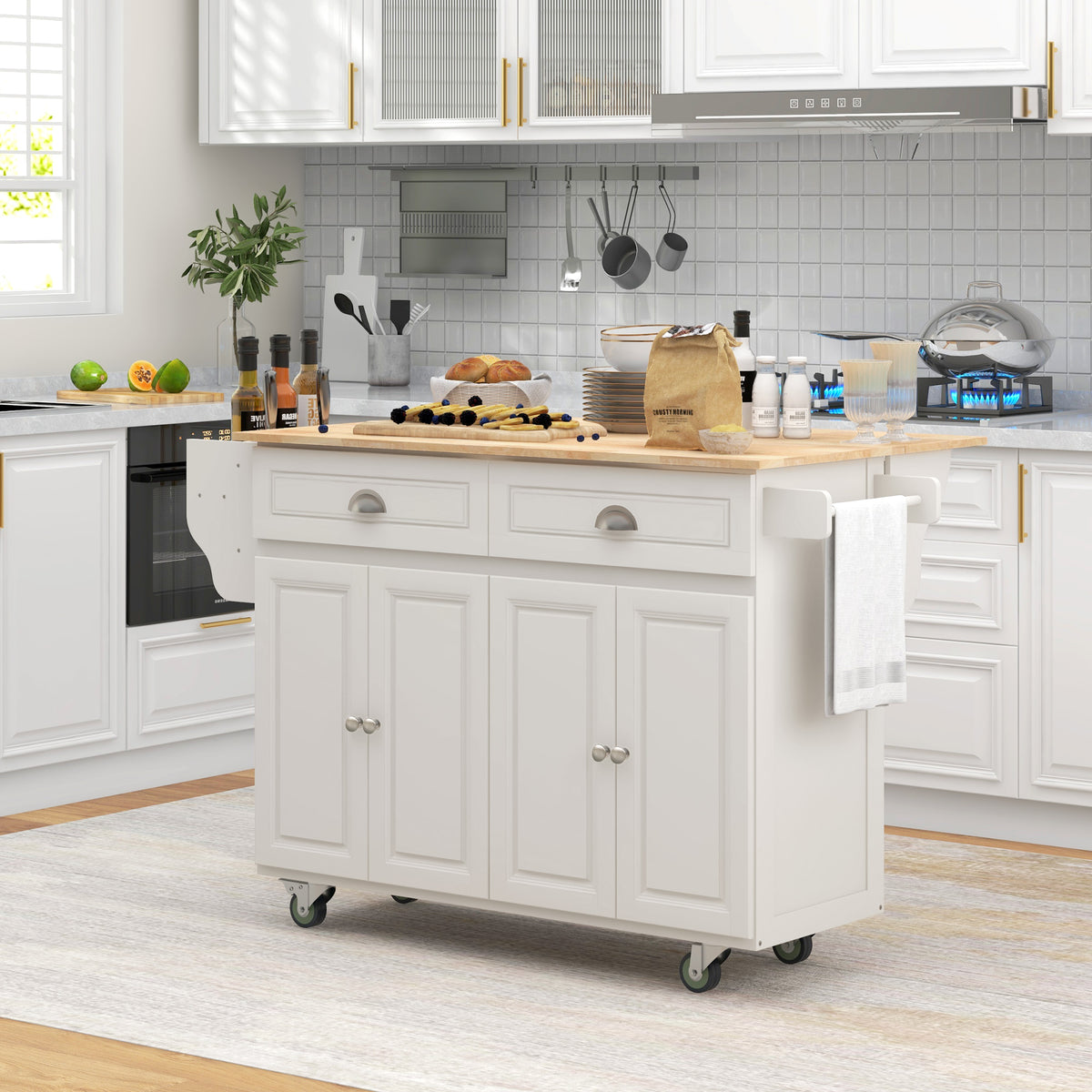 Kitchen Island with Storage – 58"W x 37"H