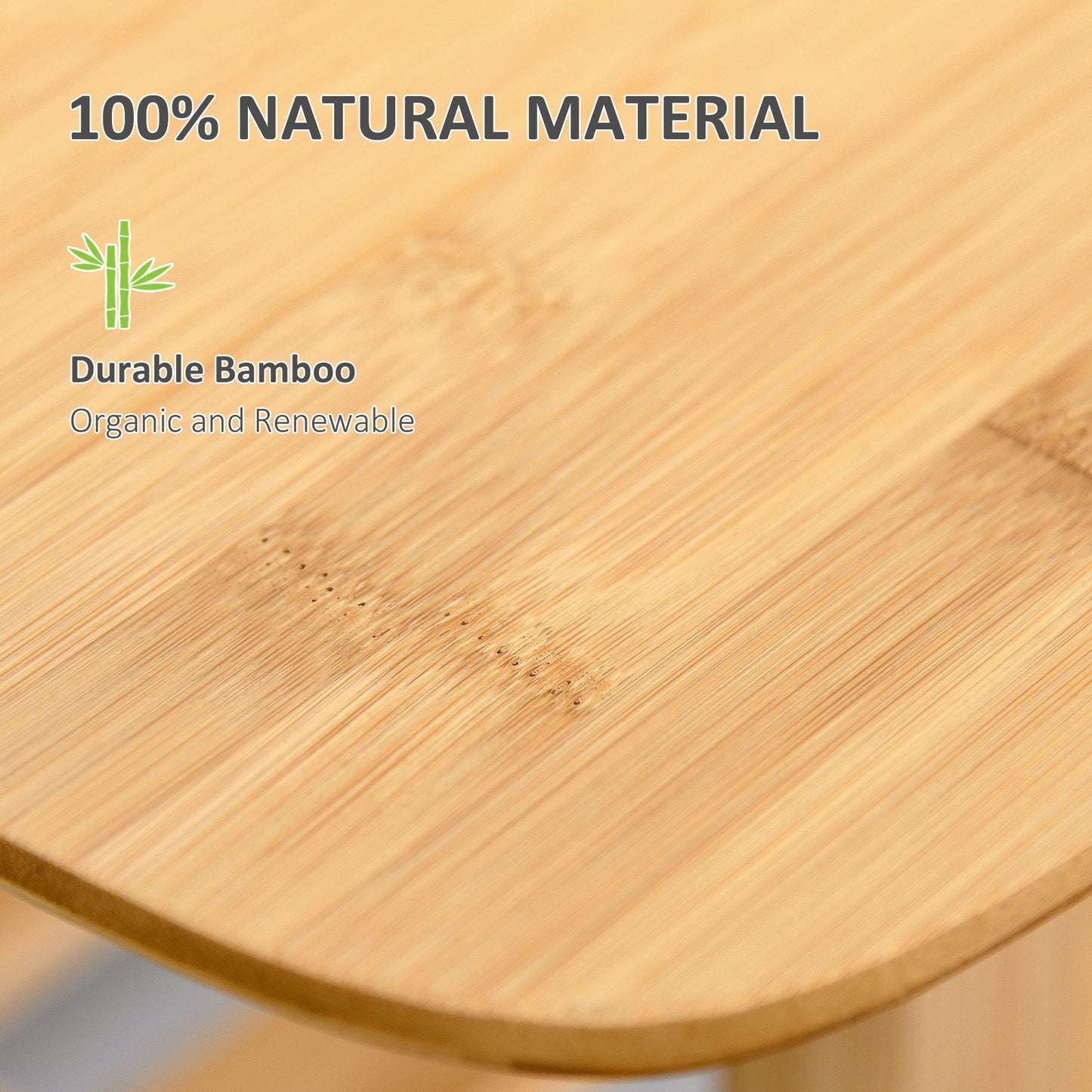 HOMCOM 2-Tier Bamboo Coffee Table with Storage Shelf, Wood Grain Design