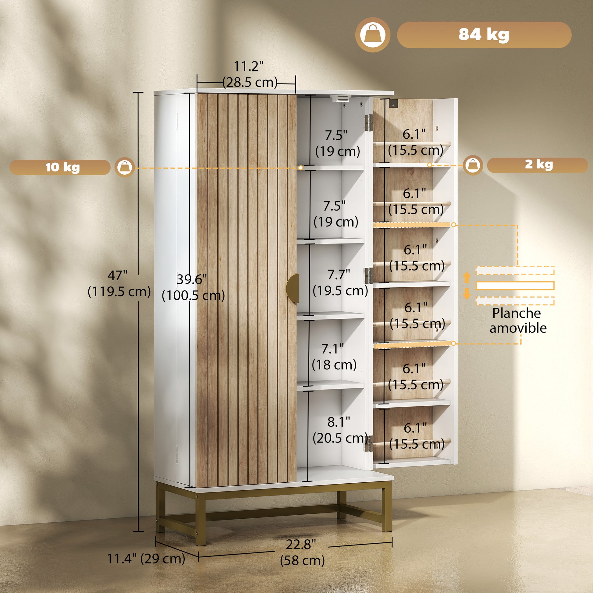 HOMCOM Kitchen Pantry Cabinet Freestanding 12 Door Shelves White
