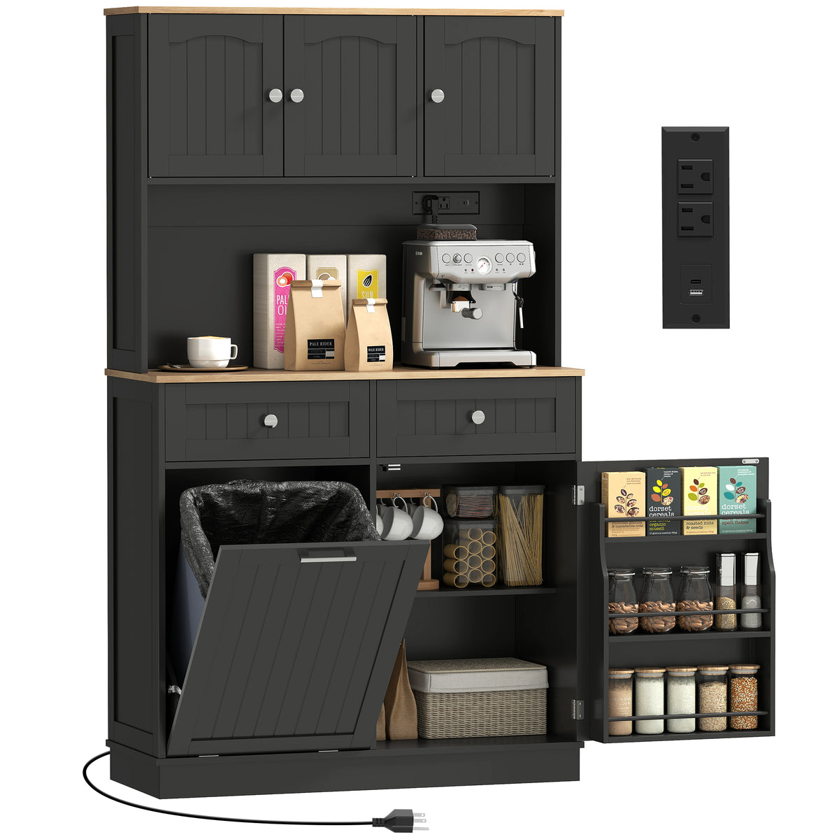 Pantry Cabinet with Charging Station – 39"W x 68"H