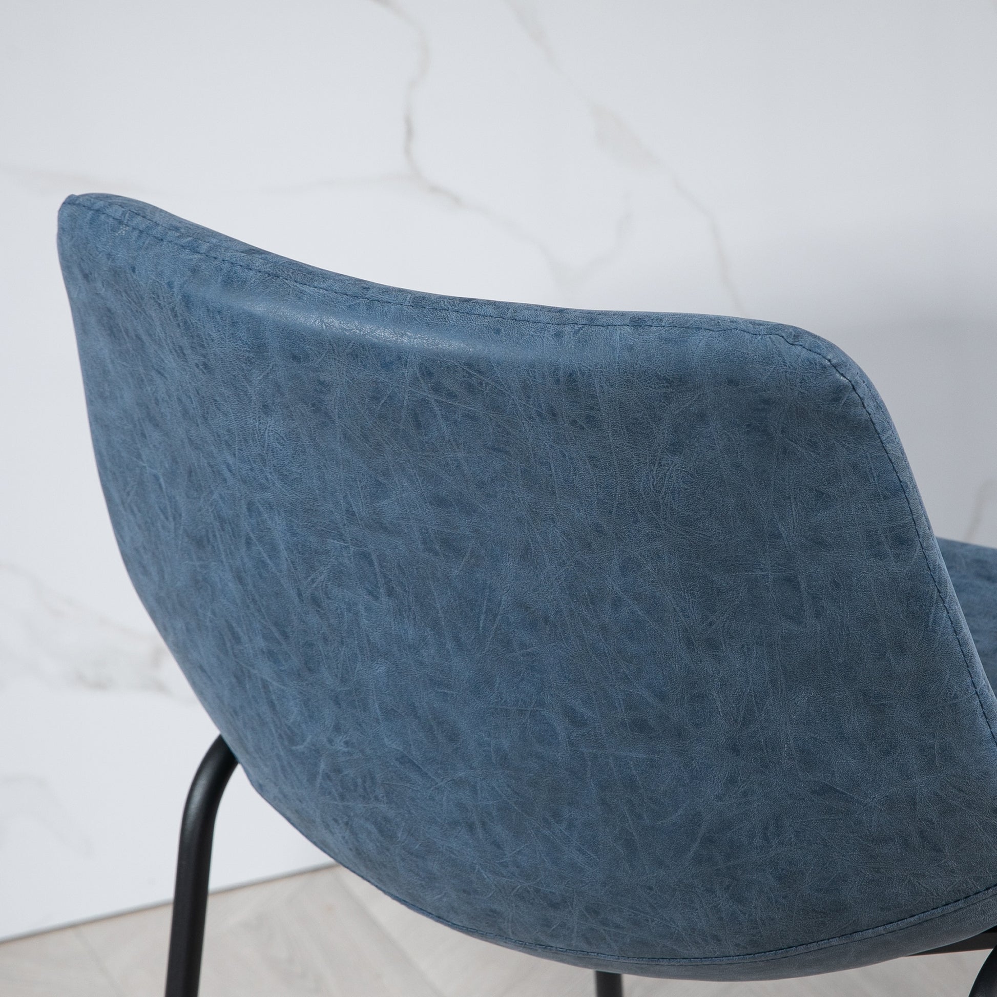 HOMCOM Vintage Blue PU Leather Counter Height Bar Stools with Footrests