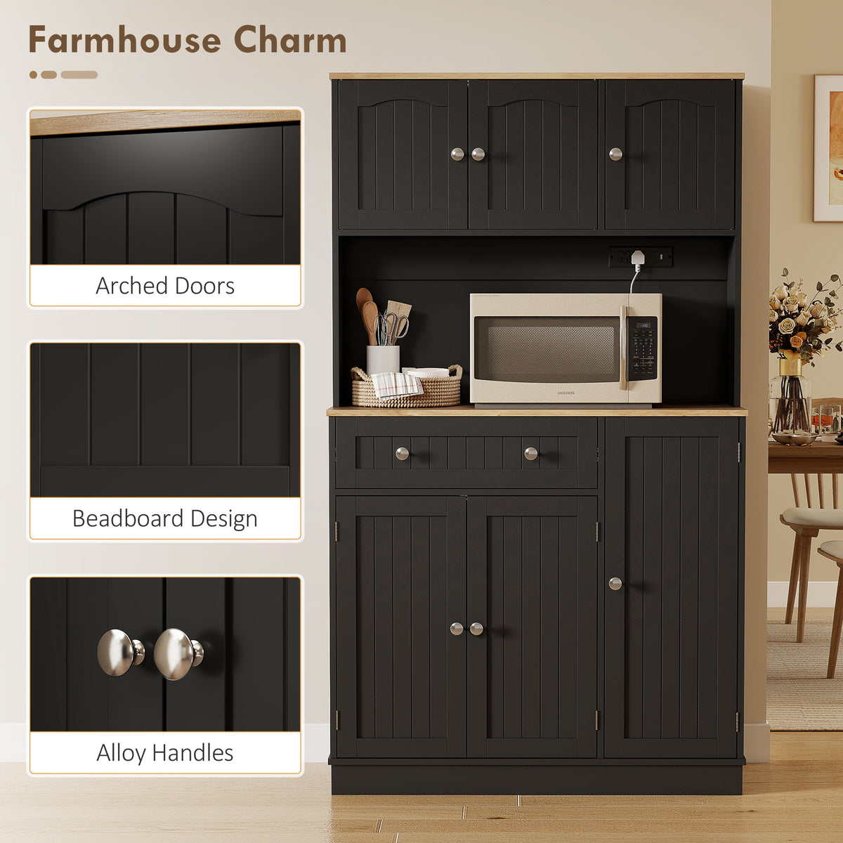Pantry Cabinet with Charging Station – 39"W x 68"H