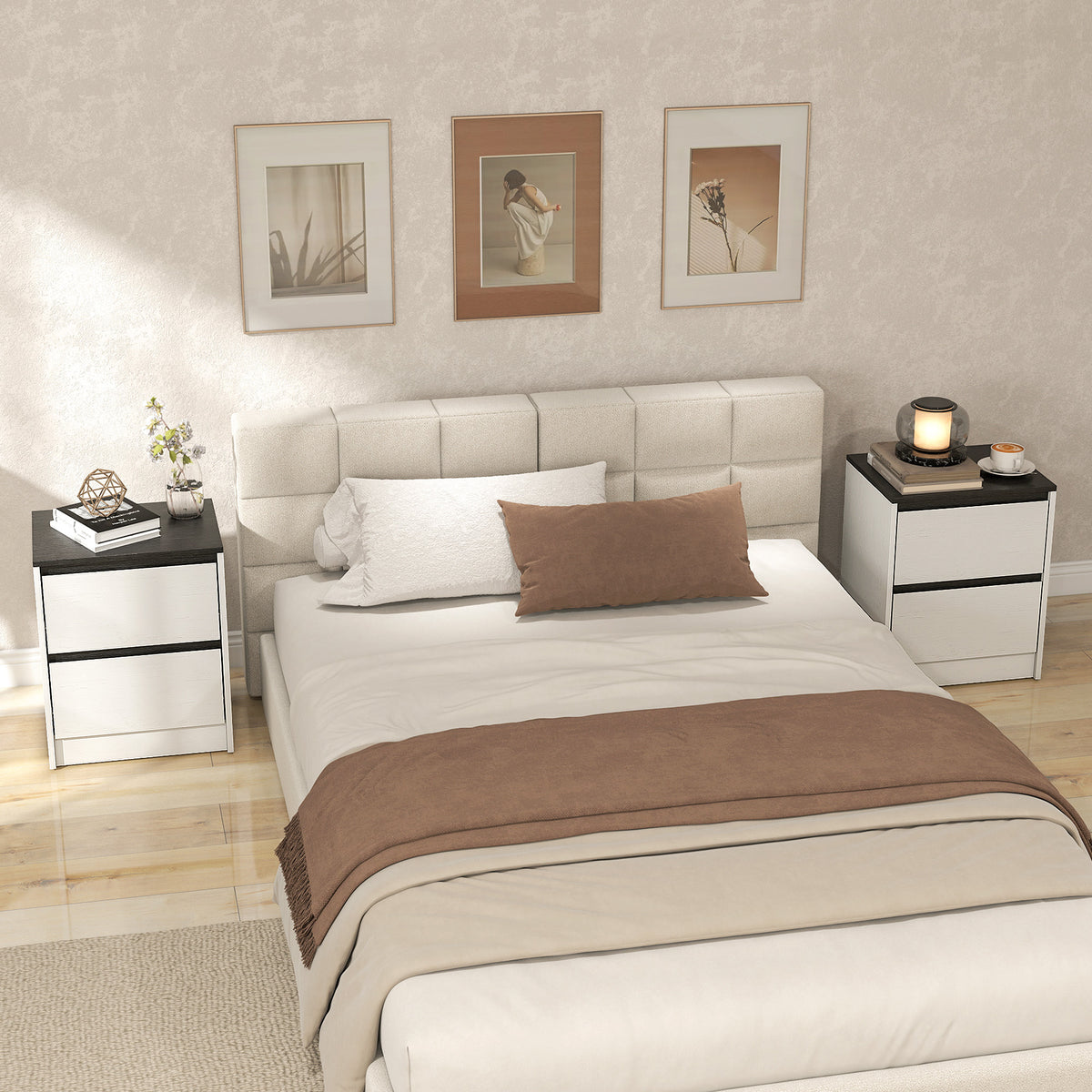 Modern 2-Drawer Nightstands, Set of 2 – 18"W x 22"H