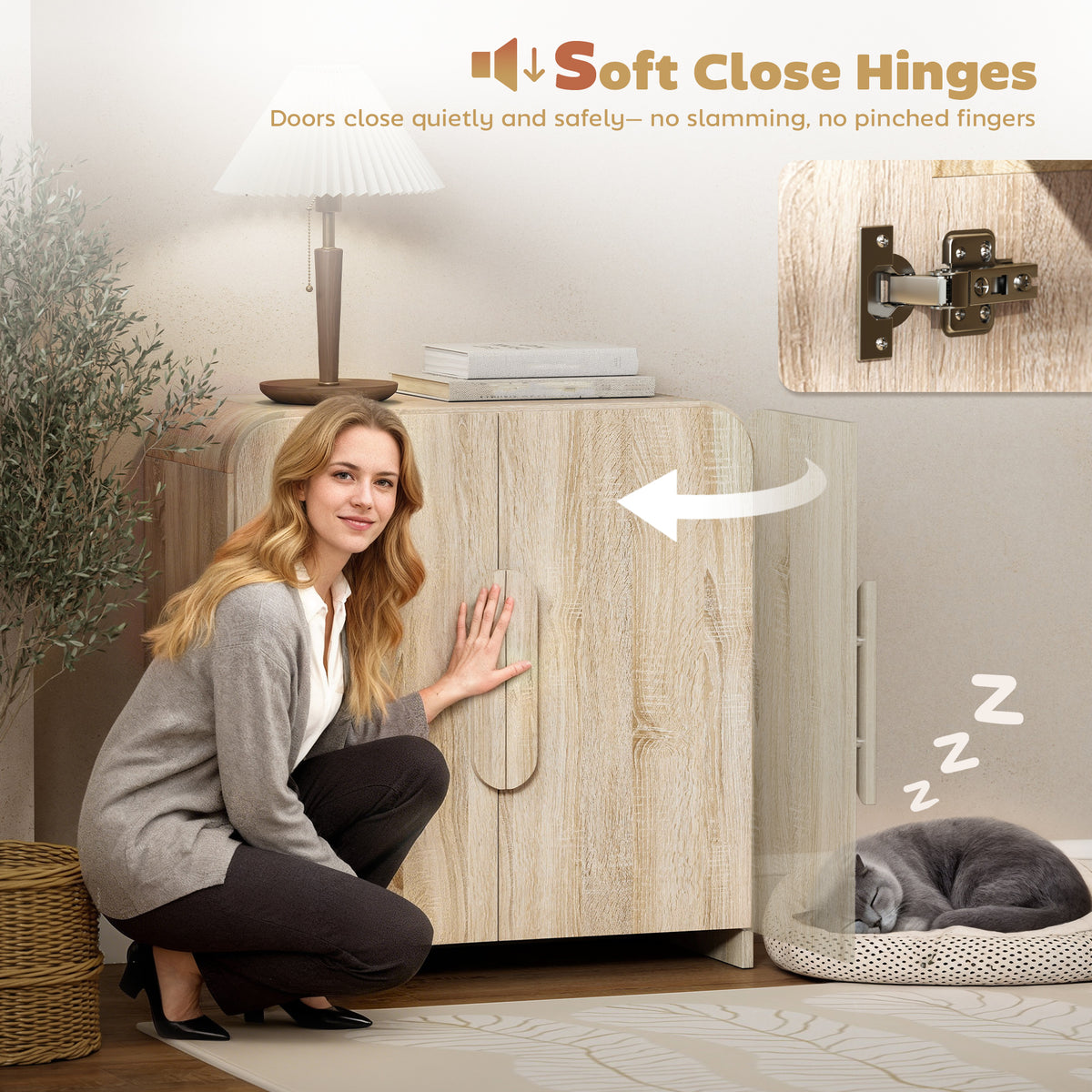 Modern Kitchen Storage Cabinet with Soft-Close Door and Adjustable Shelf – 31"W x 32"H