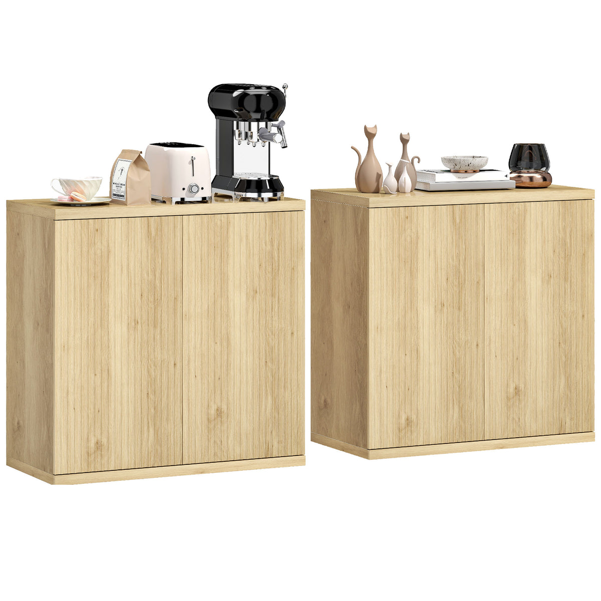Sideboard Buffet Cabinets, Set of 2, with Soft-Close Doors – 31"W x 31"H each