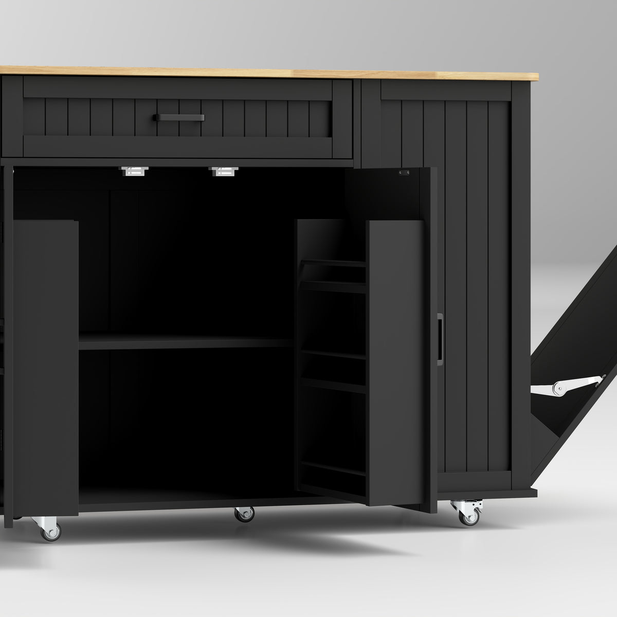 Kitchen Island Cart with Charging Station – 48"W x 35"H