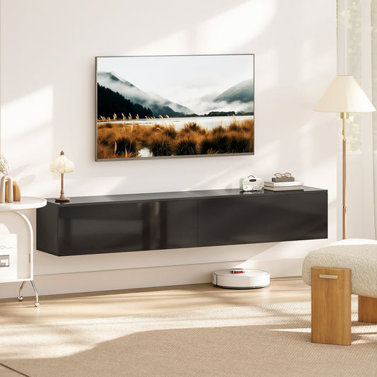Floating TV Stand with 2 Flip Doors for TVs up to 75" – 71" Wide