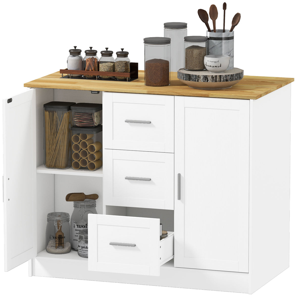 Kitchen Island with Storage Cabinets – 43"W x 36"H