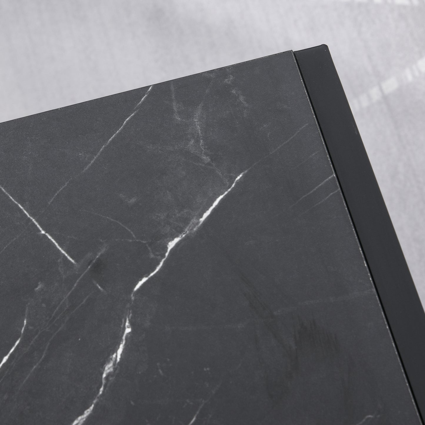 HOMCOM Modern Marble Texture Coffee Table with Storage Shelf for Living Room