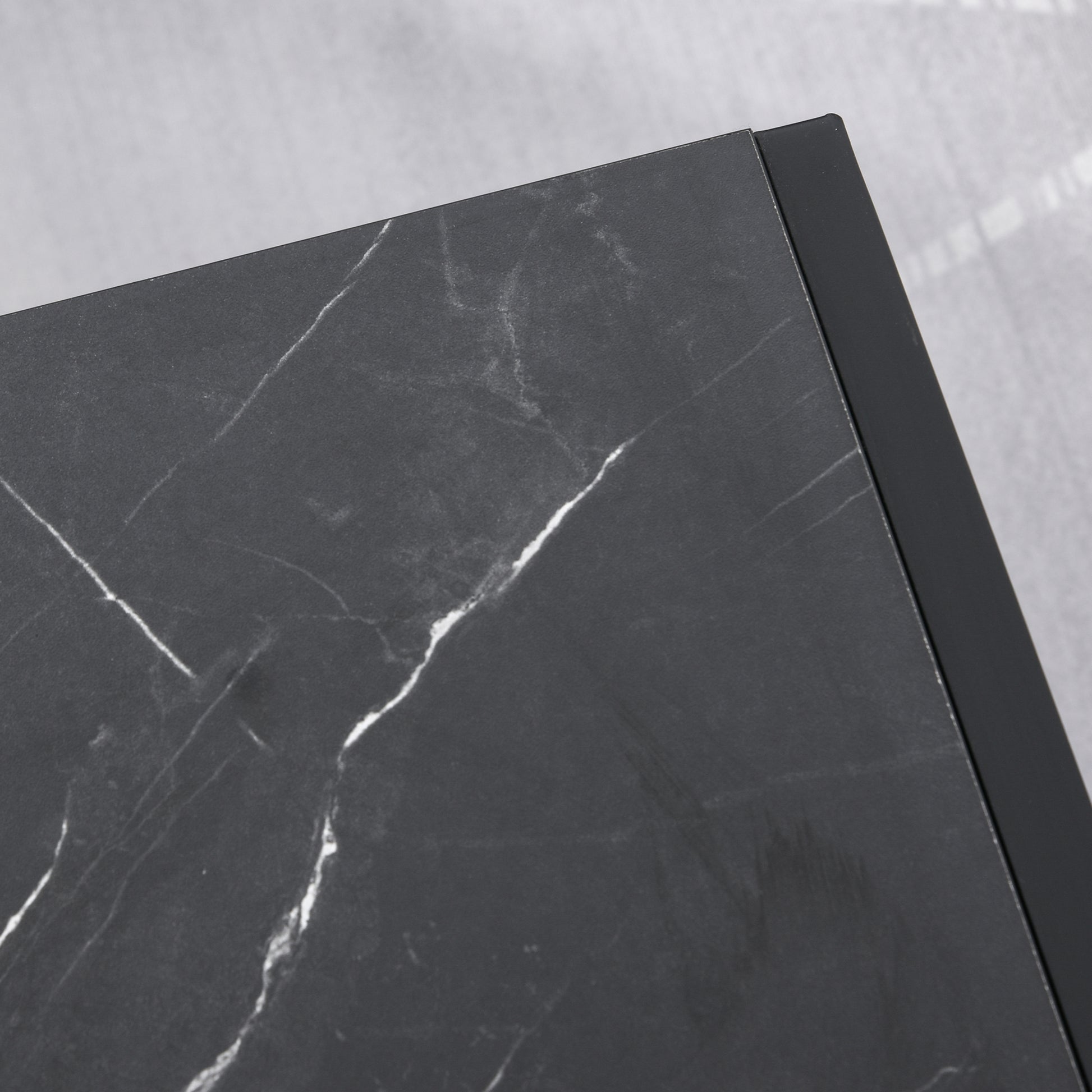 HOMCOM Modern Marble Texture Coffee Table with Storage Shelf for Living Room