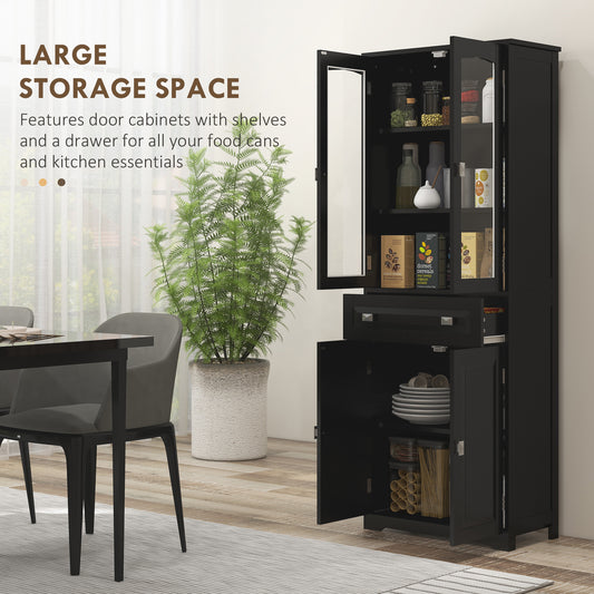 4-Door Kitchen Pantry Cabinet with Adjustable Shelves – 24"W x 63"H