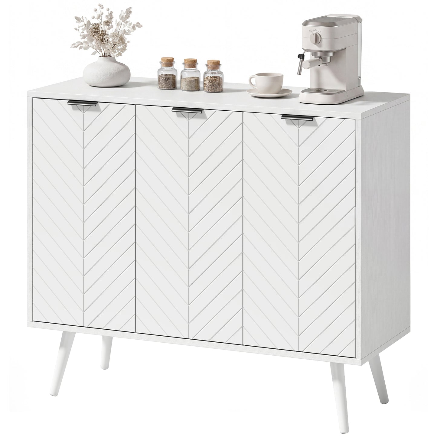 Modern Sideboard Buffet Black with Adjustable Shelves