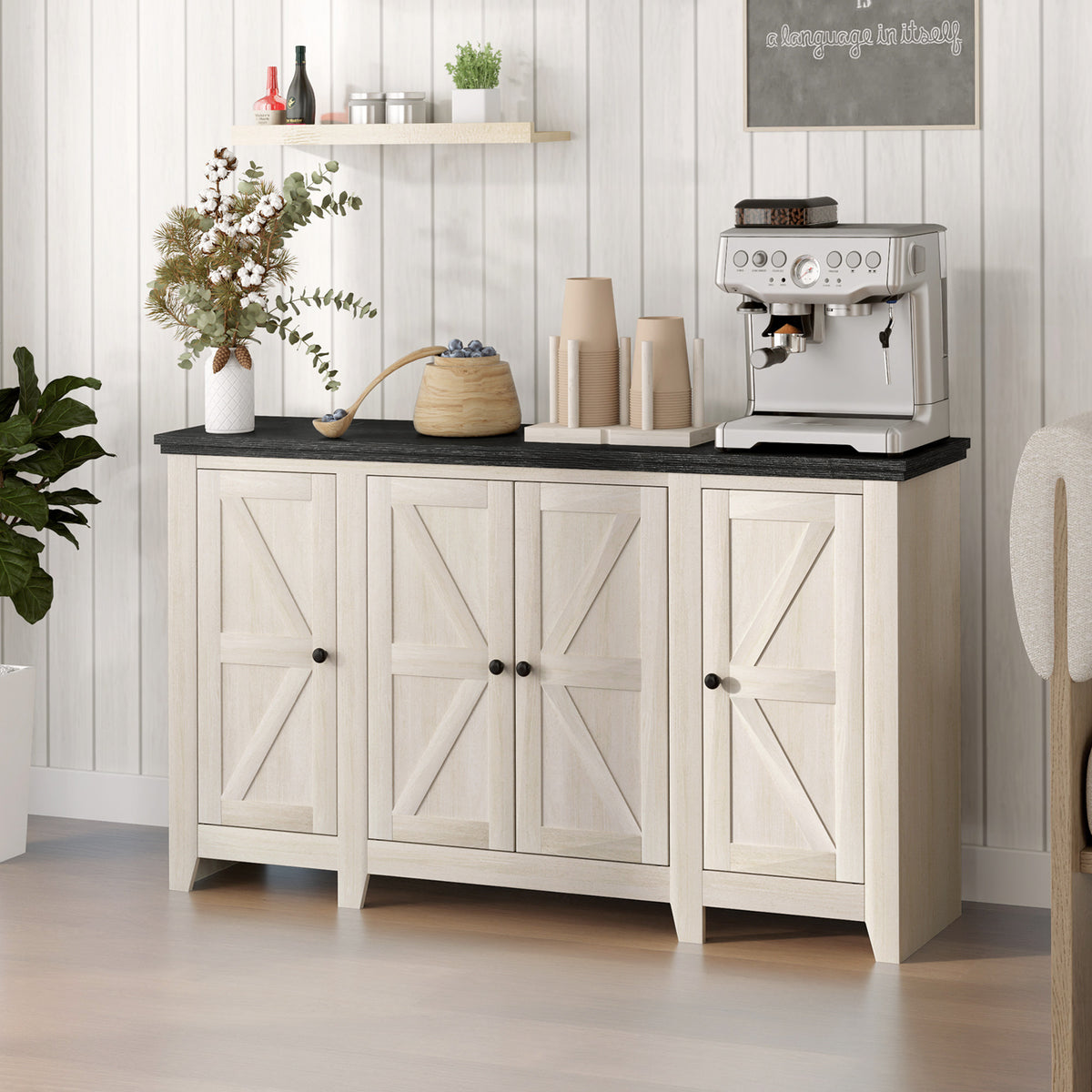 Buffet Cabinet with Adjustable Shelves – 47"W x 28"H