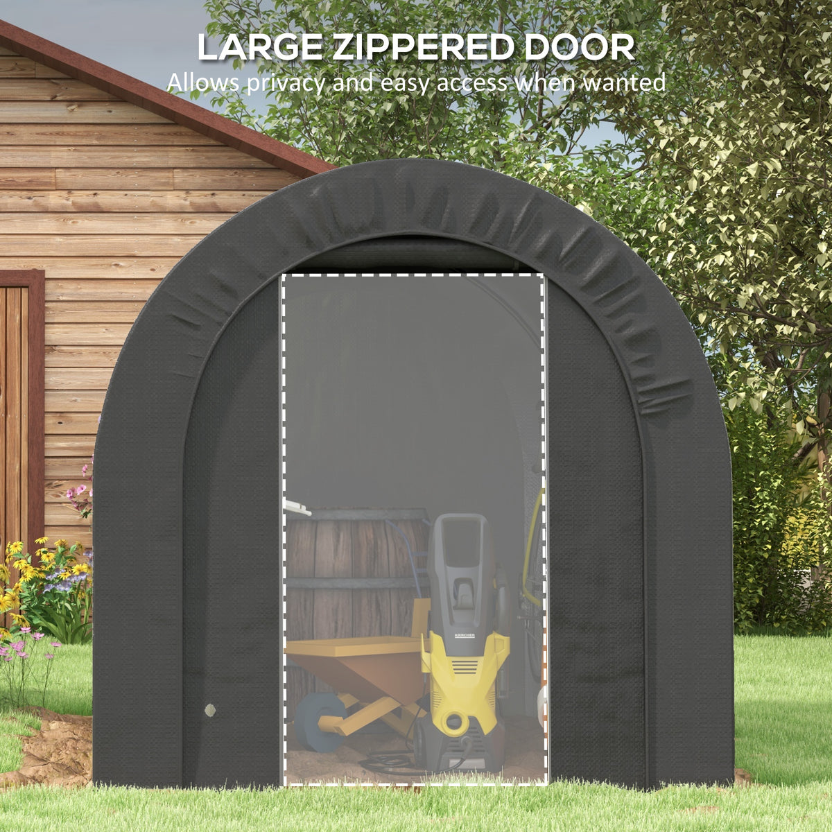 6' x 8' Outdoor Storage Shed, Heavy Duty Galvanized Steel Portable Shed for Bike, Motorcycle, Garden Tools
