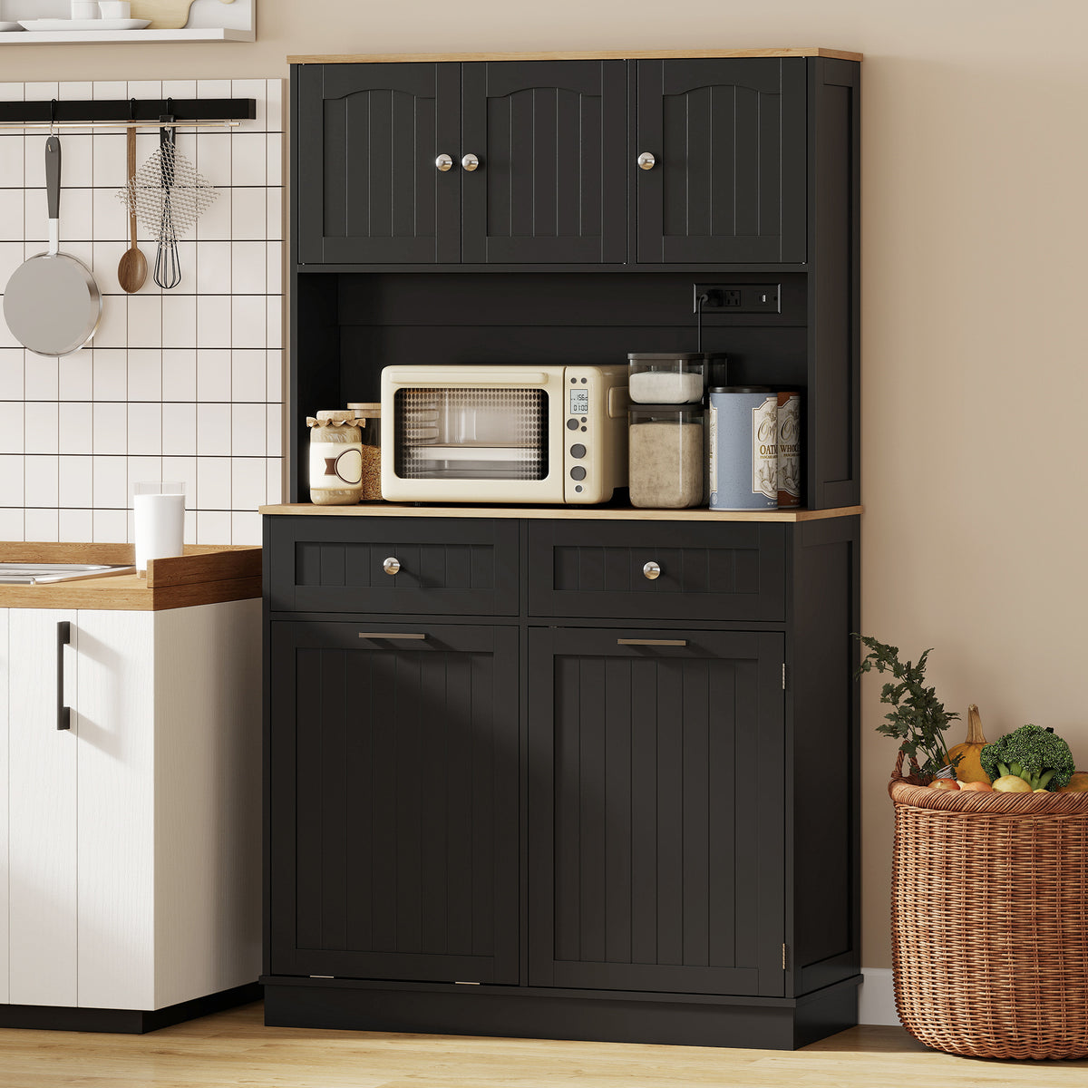 Pantry Cabinet with Charging Station – 39"W x 68"H
