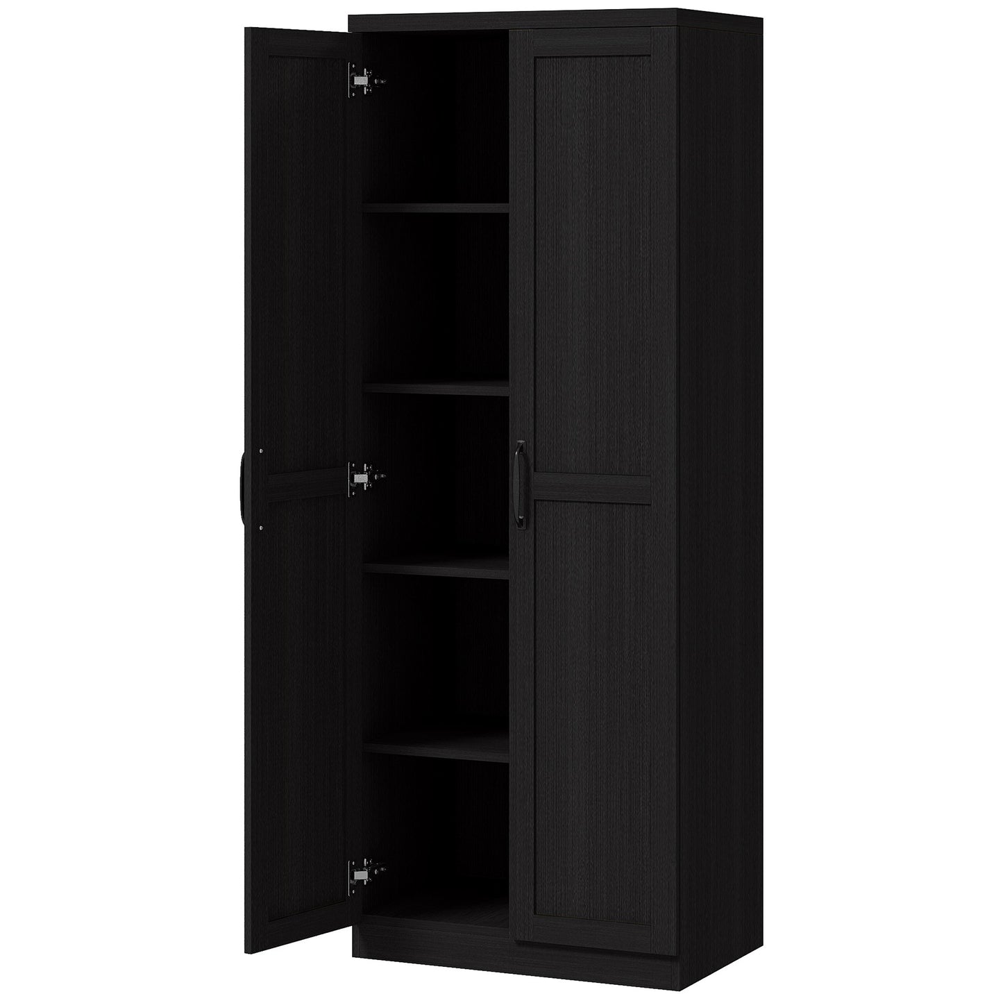 HOMCOM 63" 5-Tier Kitchen Pantry Cabinet Dark Brown
