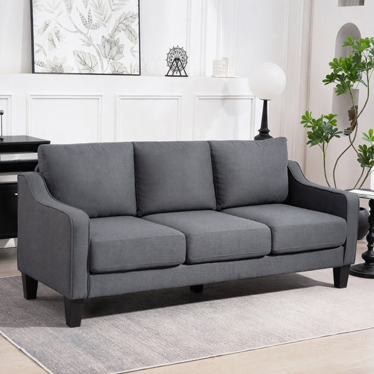 Linen Pocket-Spring 3-Seater Sofa