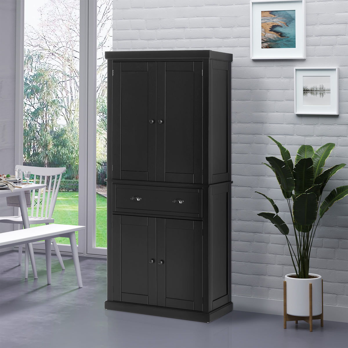 Tall Kitchen Pantry Cabinet with 2 Drawers – 30"W x 73"H